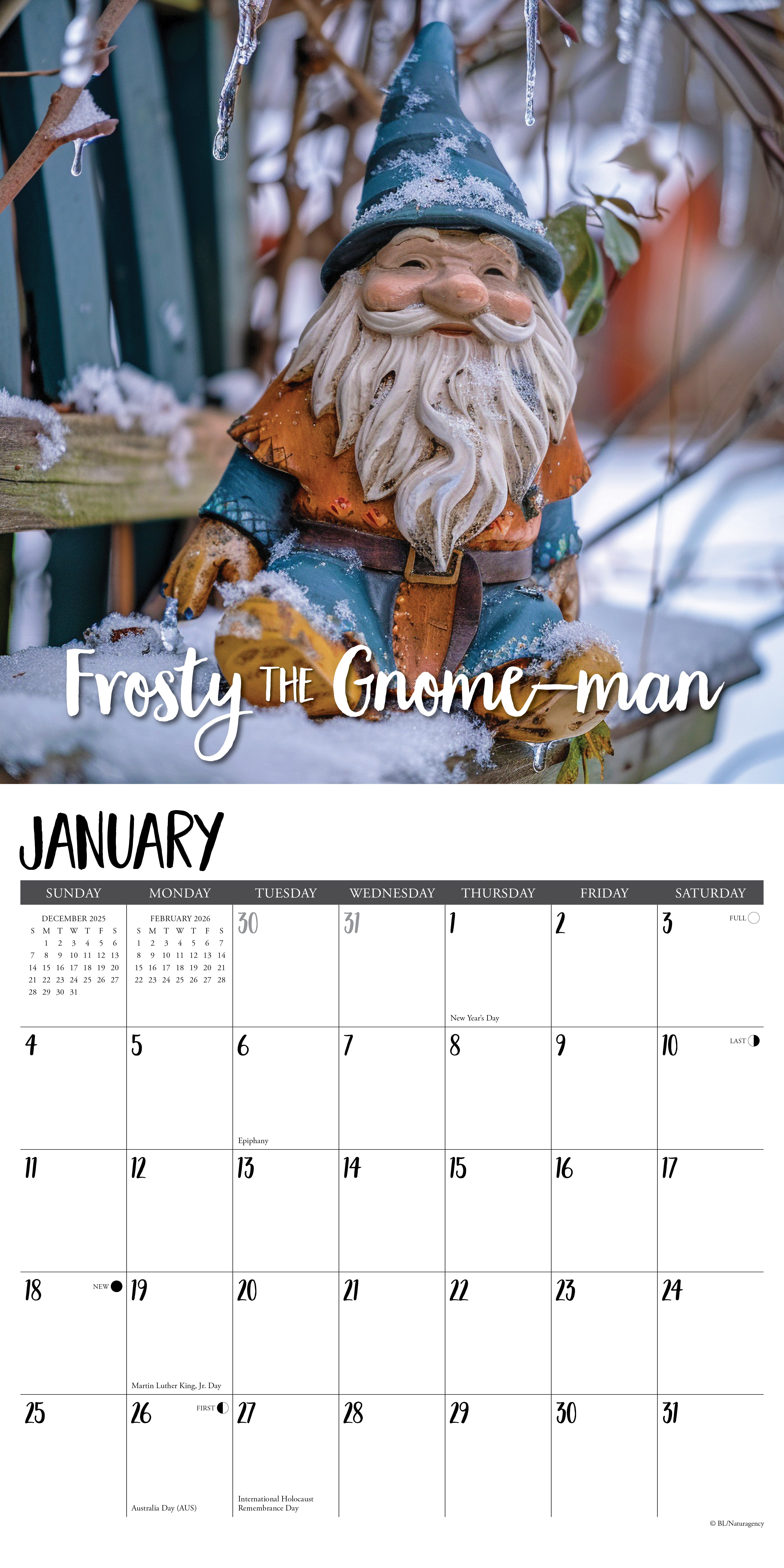 2026 Garden Gnomes - Square Wall Calendar