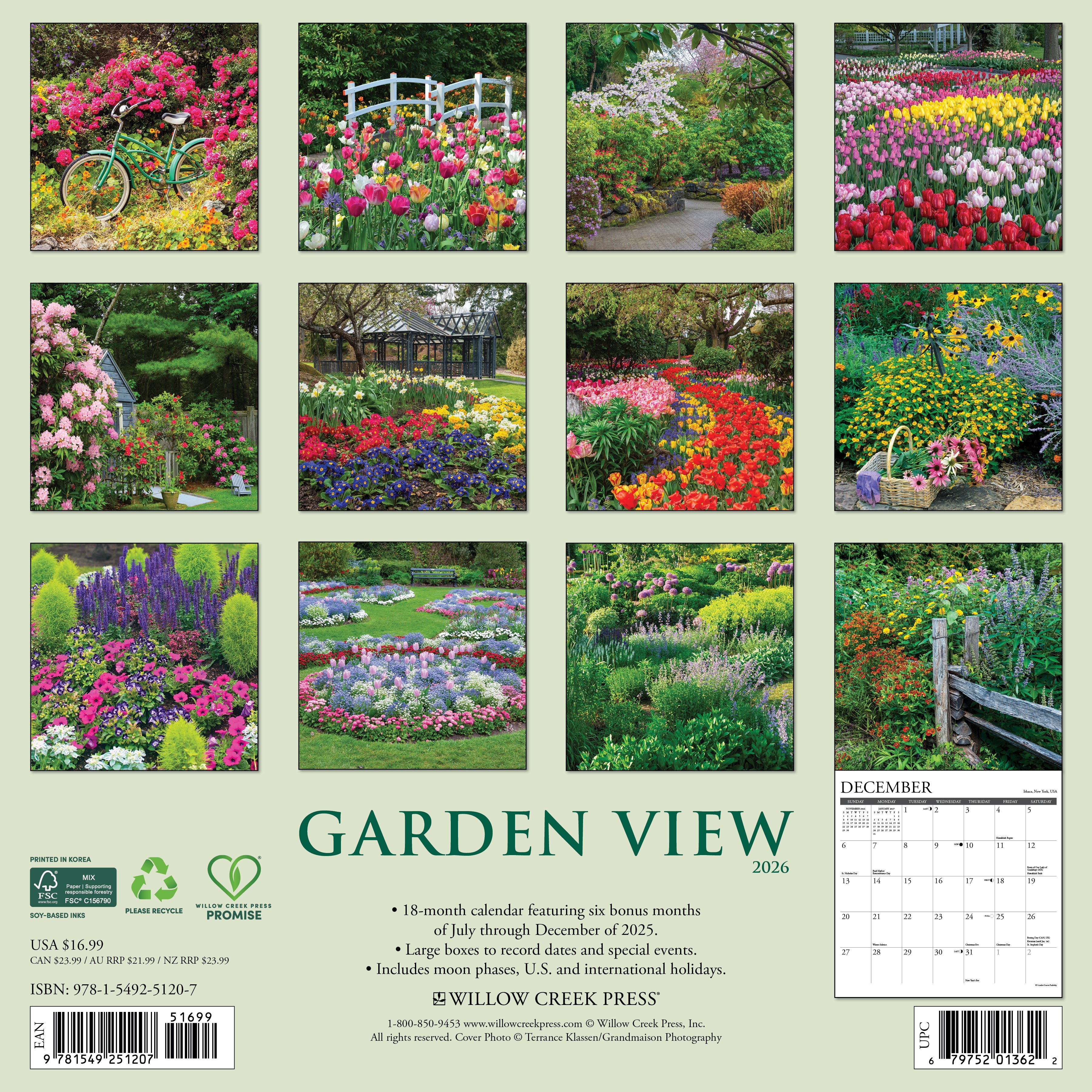 2026 Garden View - Square Wall Calendar