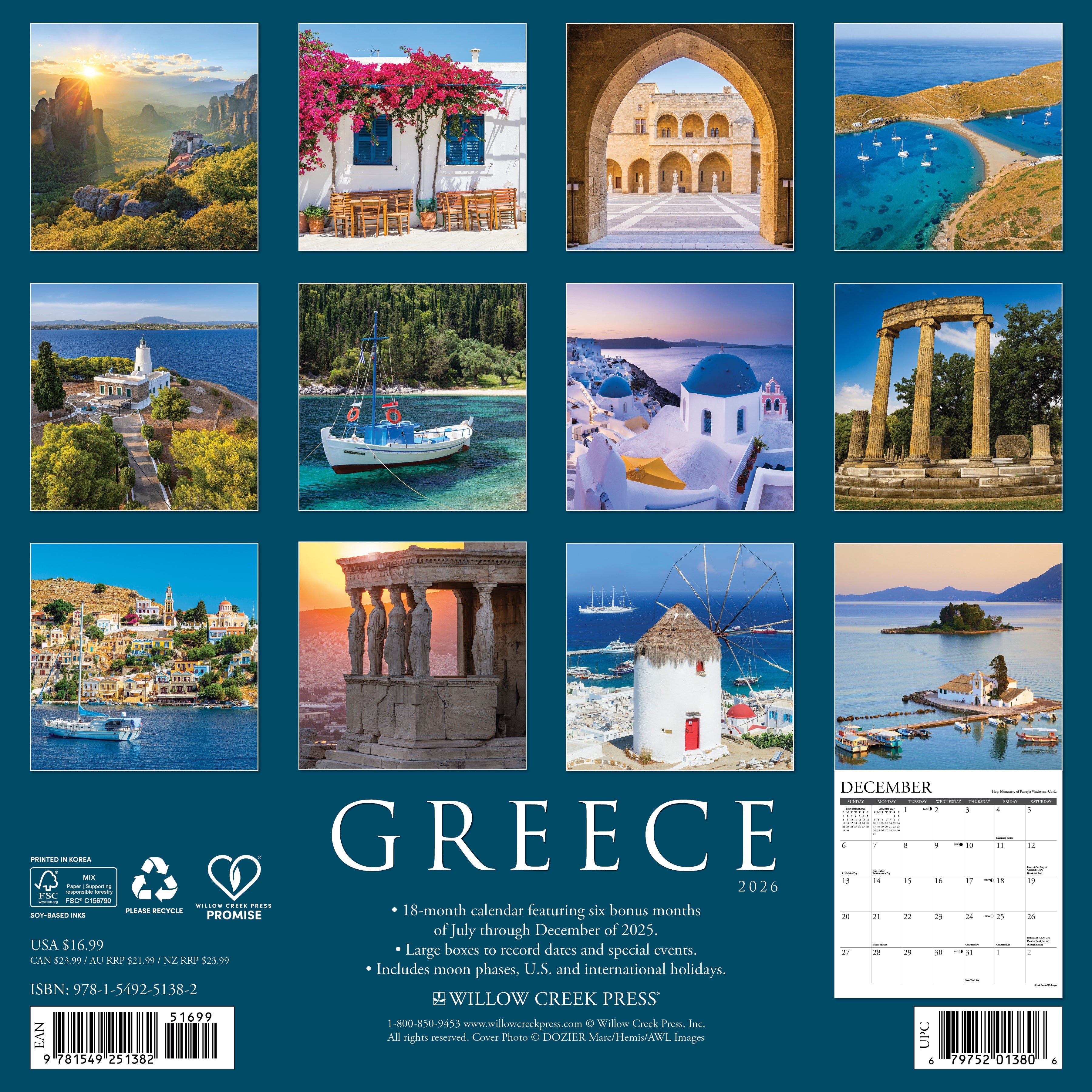 2026 Greece - Square Wall Calendar