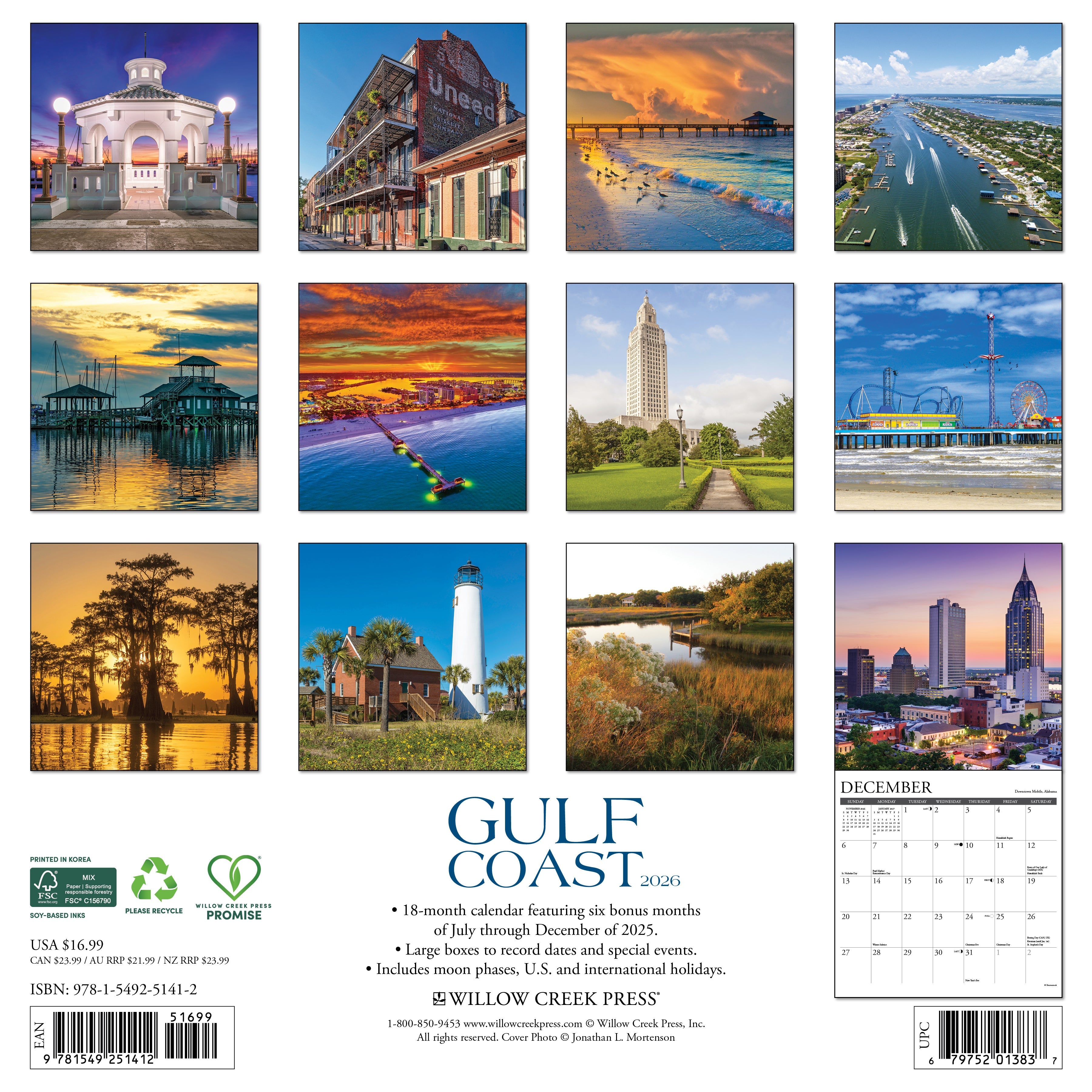 2026 Gulf Coast - Square Wall Calendar