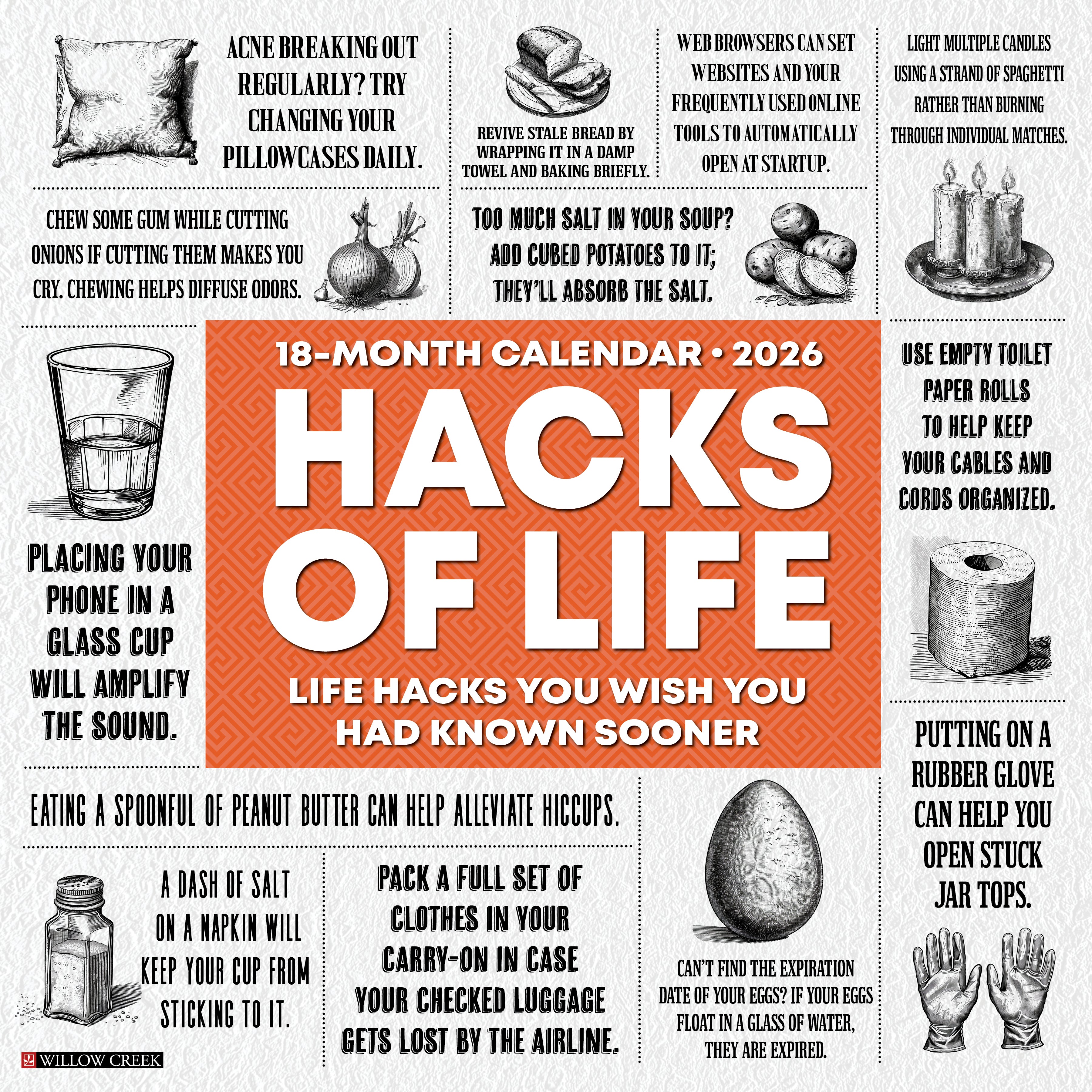 2026 Hacks of Life - Square Wall Calendar