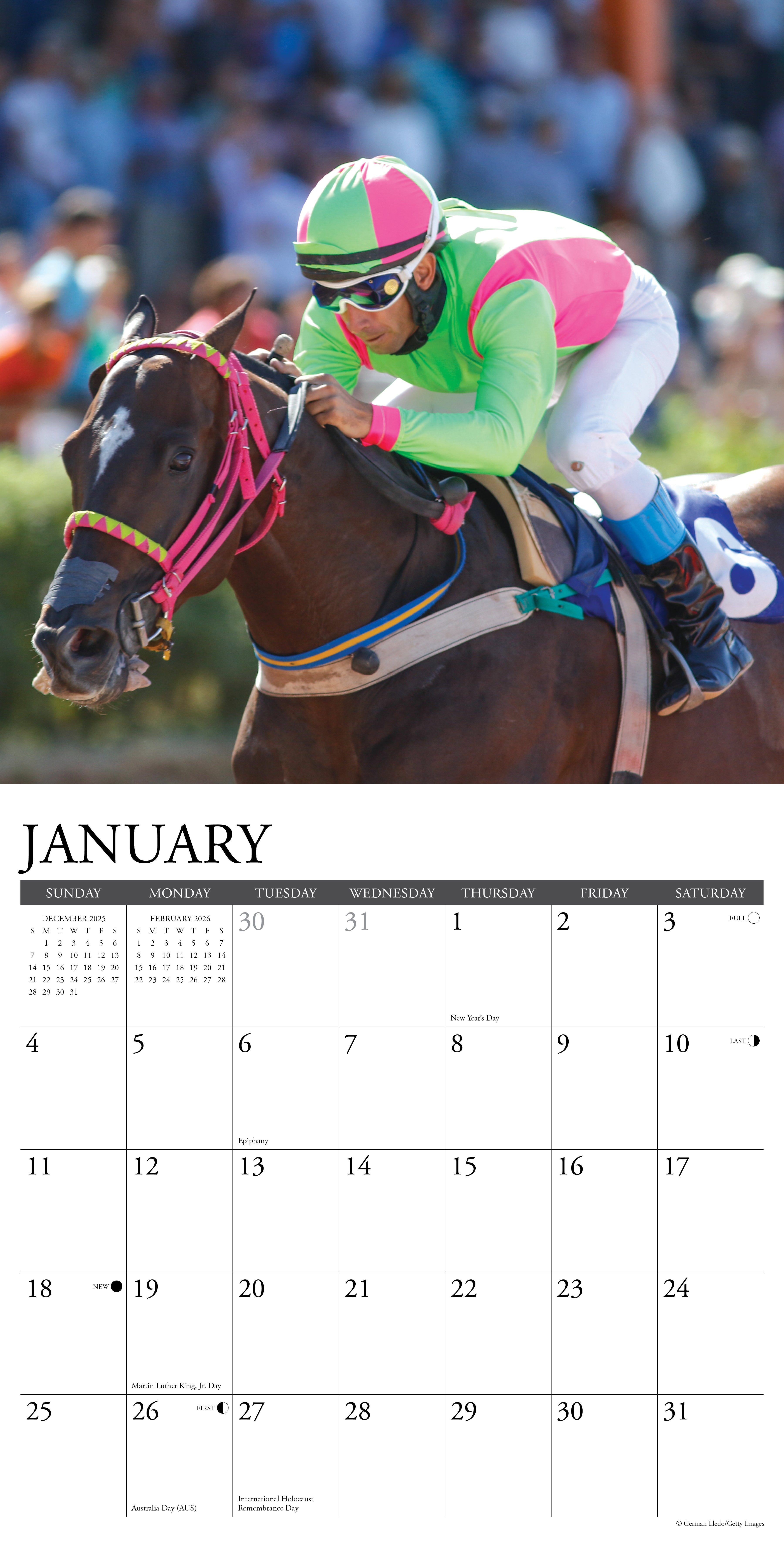 2026 Horse Racing - Square Wall Calendar