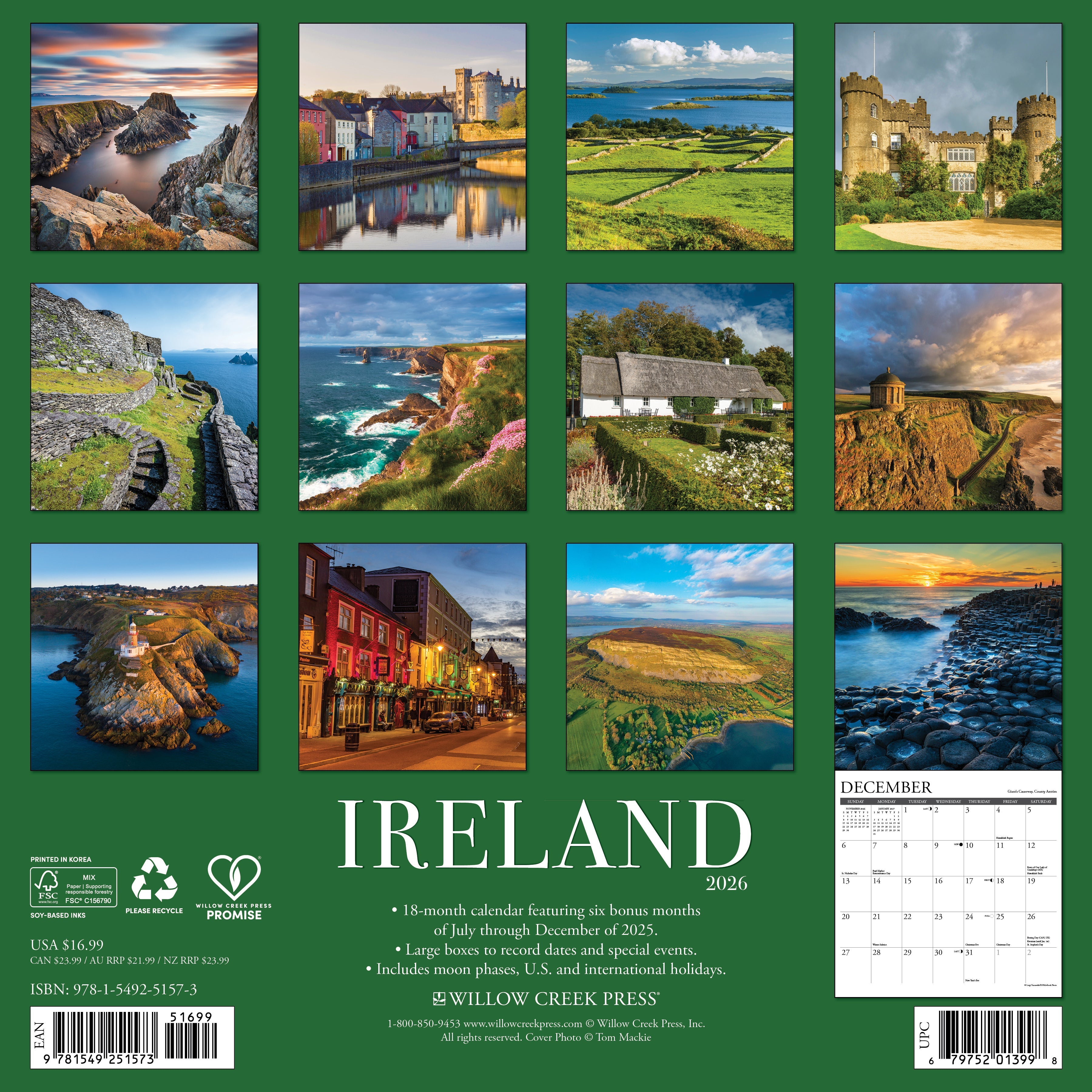 2026 Ireland - Square Wall Calendar