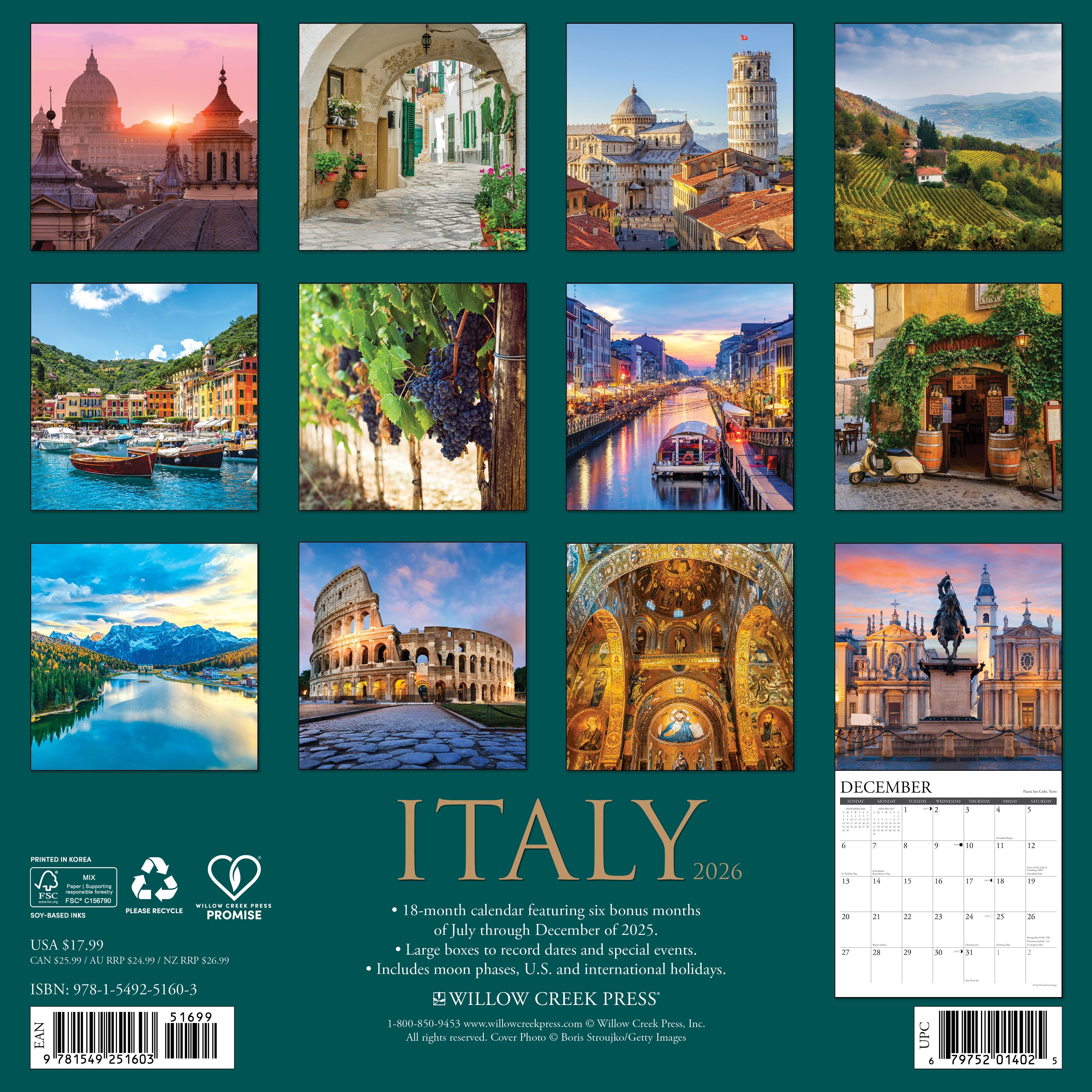 2026 Italy - Square Wall Calendar