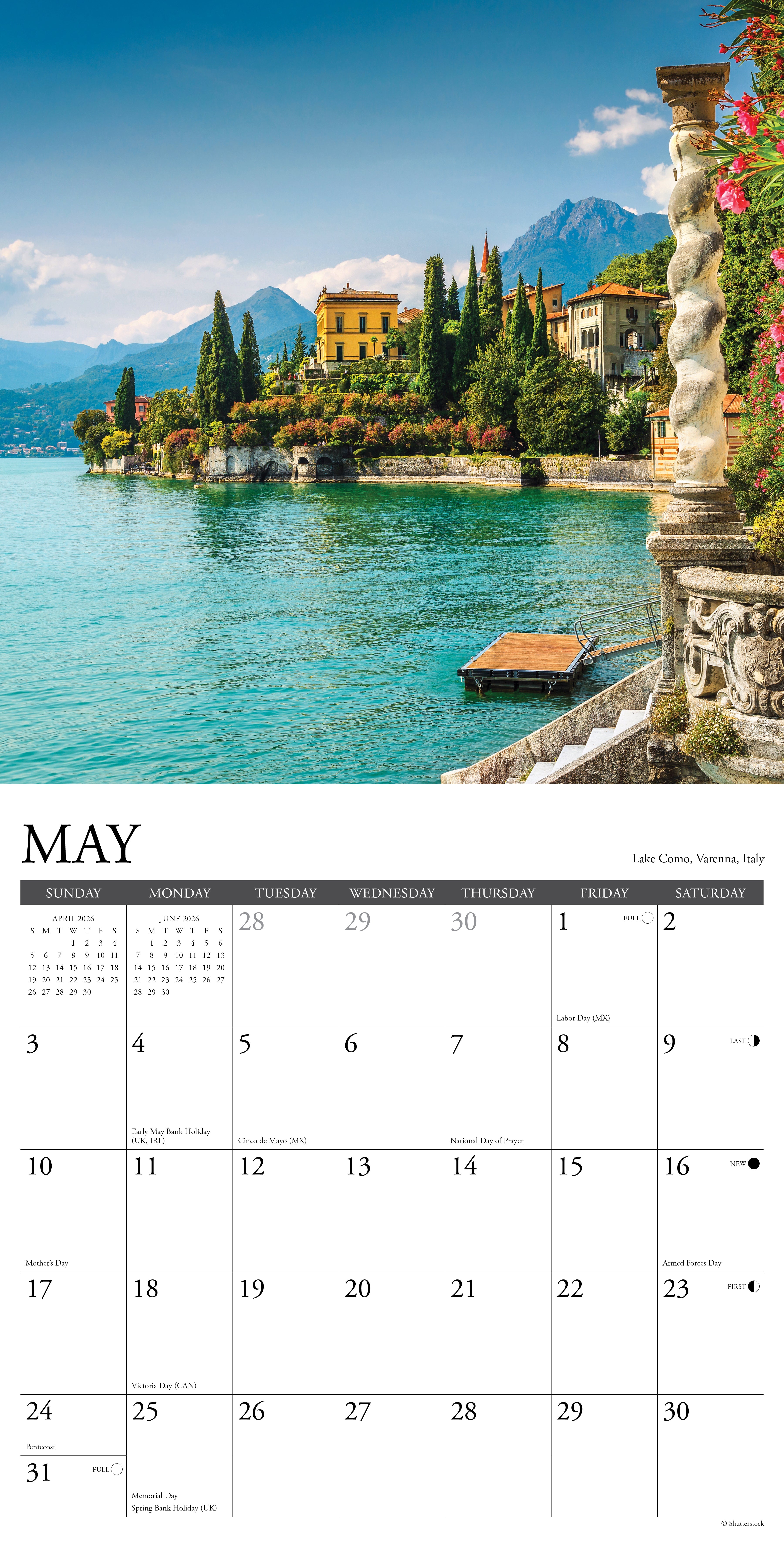 2026 Lake View - Square Wall Calendar