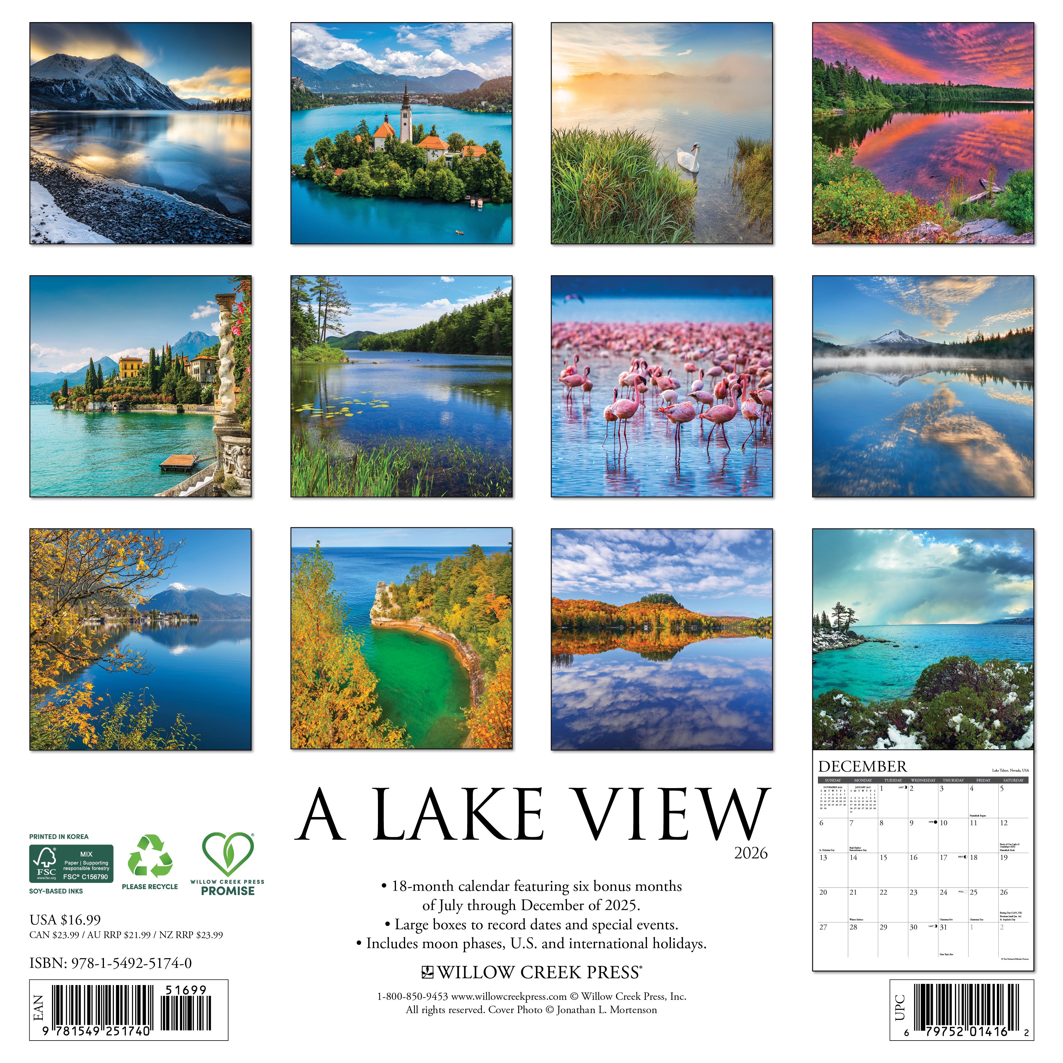 2026 Lake View - Square Wall Calendar
