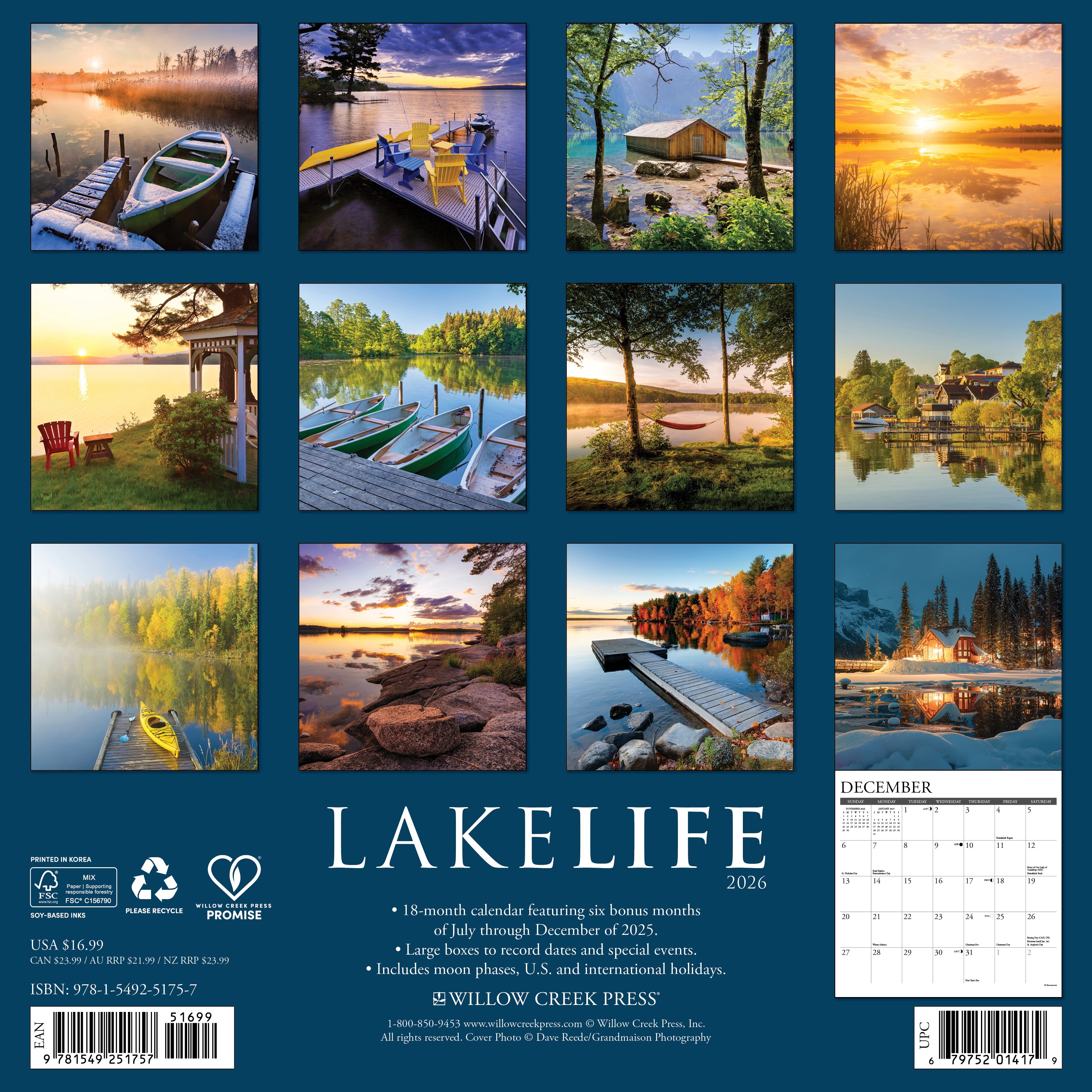 2026 LakeLife - Square Wall Calendar