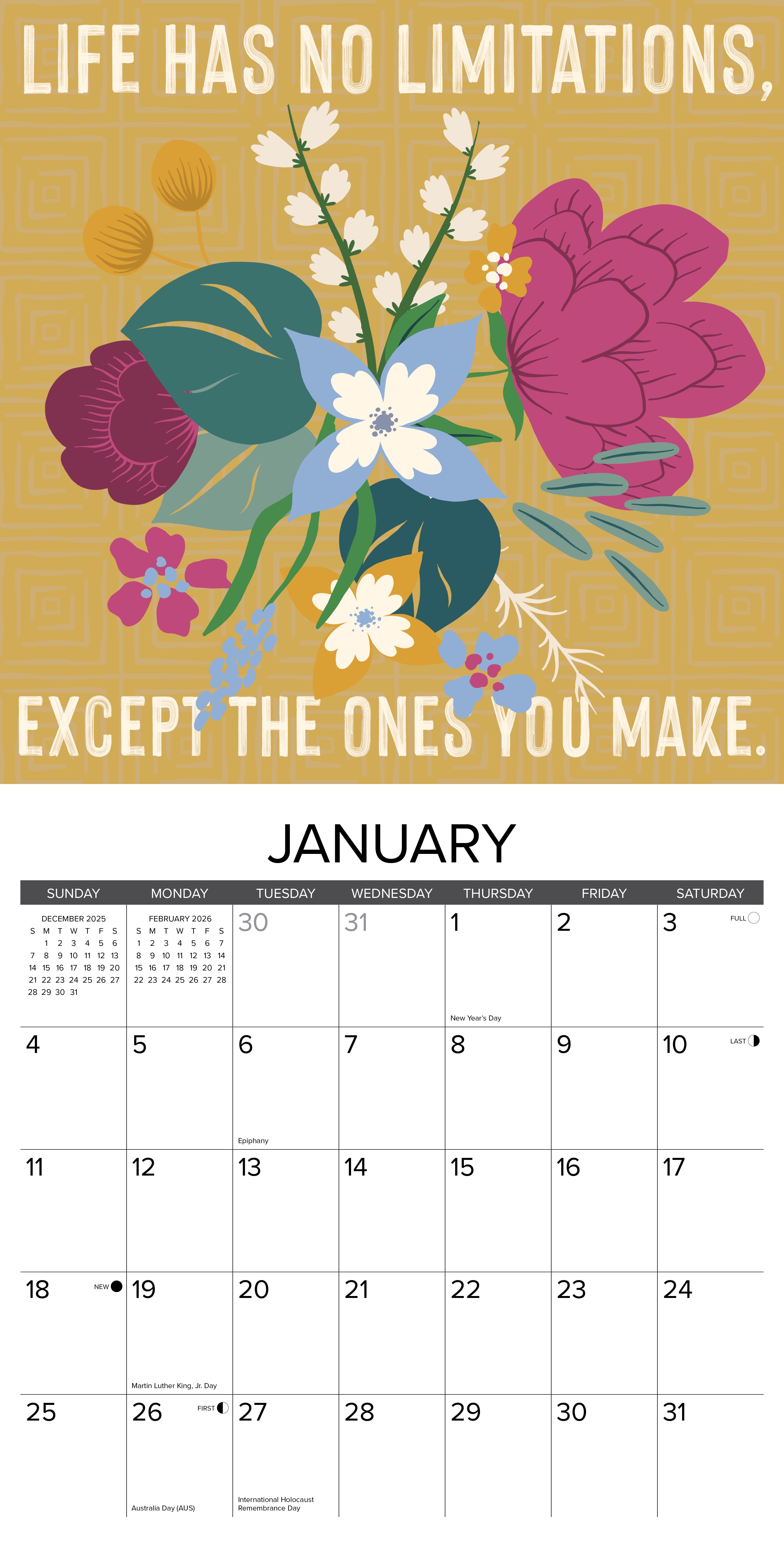 2026 Live, Laugh, Love - Square Wall Calendar