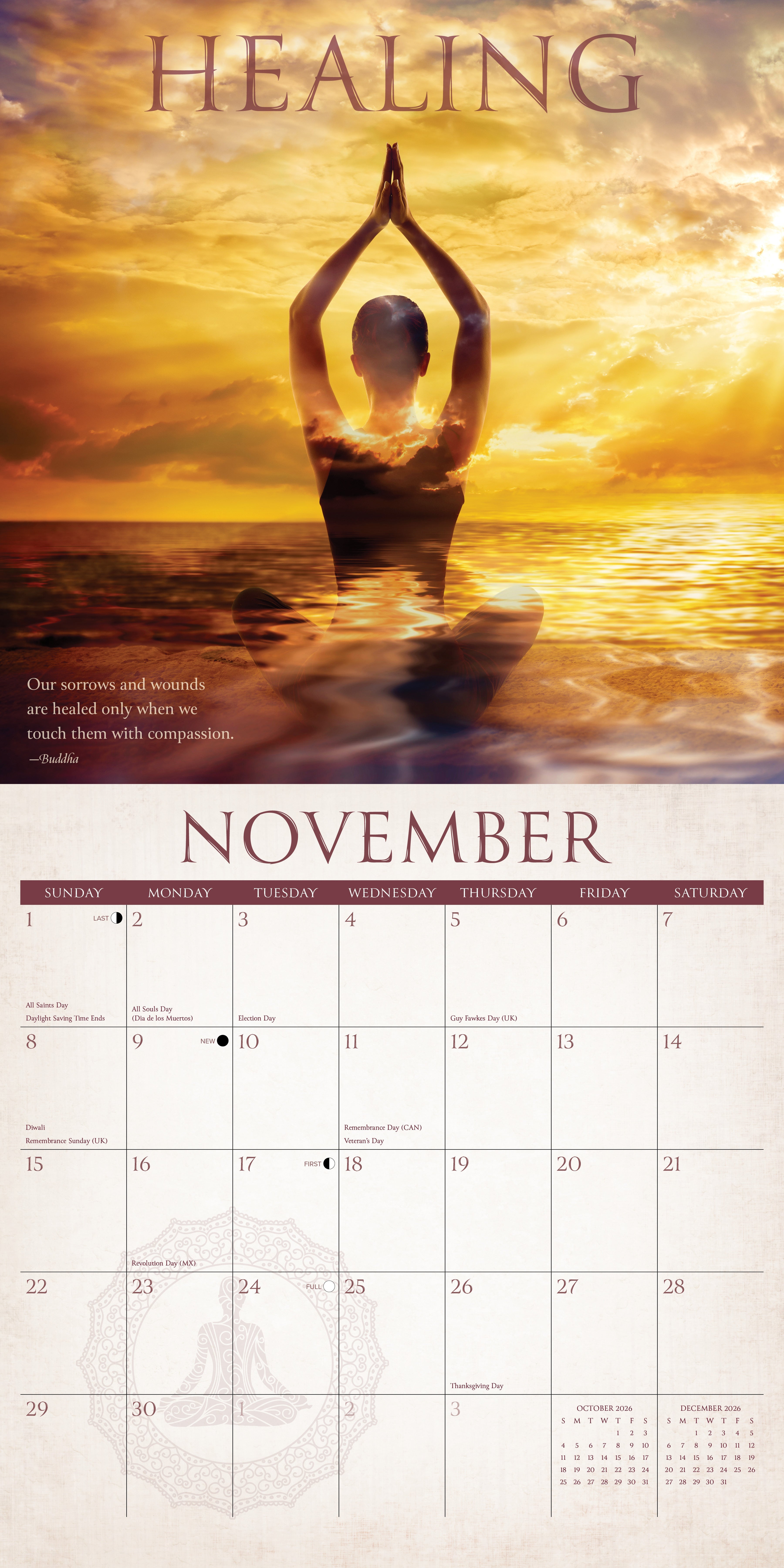 2026 Meditation - Square Wall Calendar