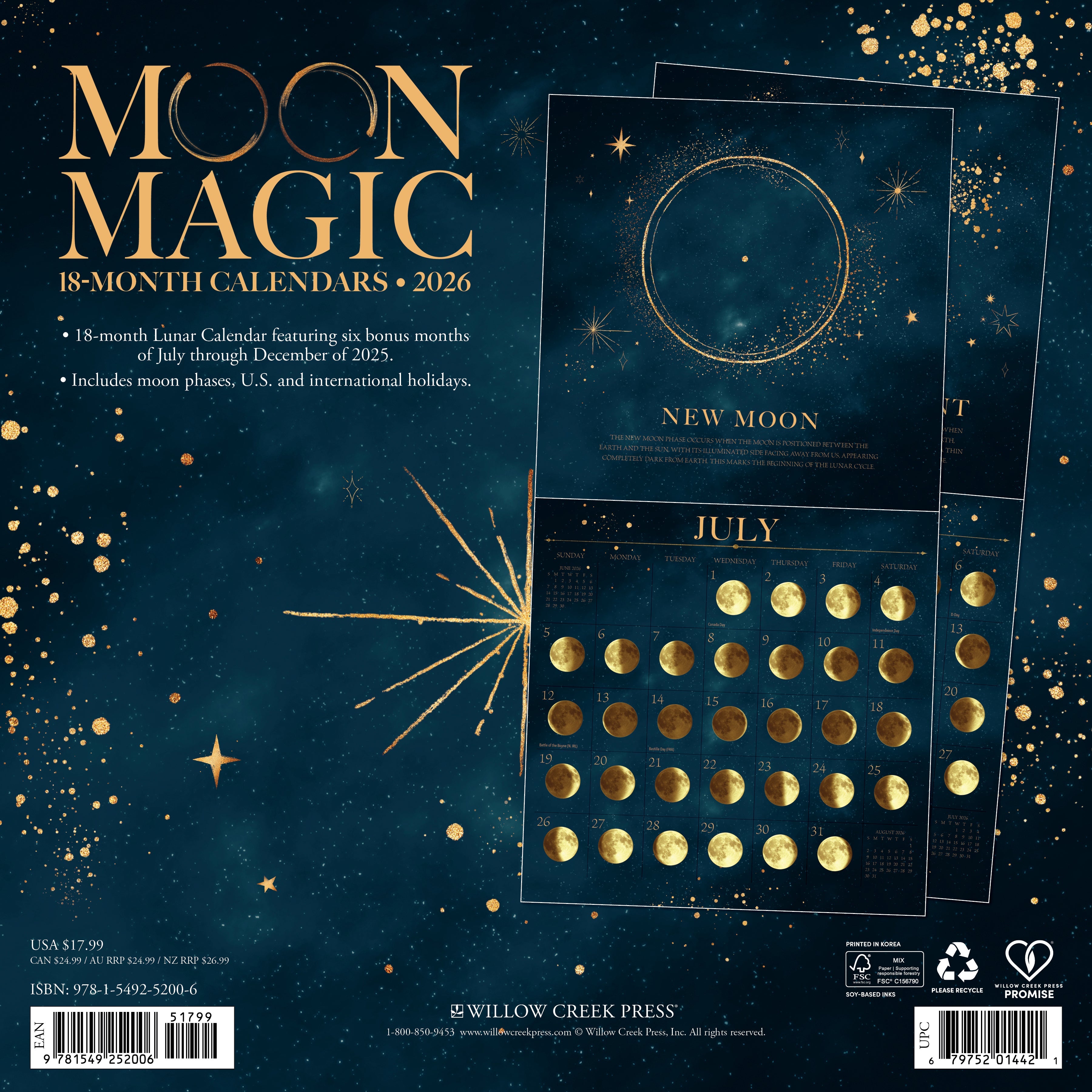 2026 Moon Magic - Square Wall Calendar