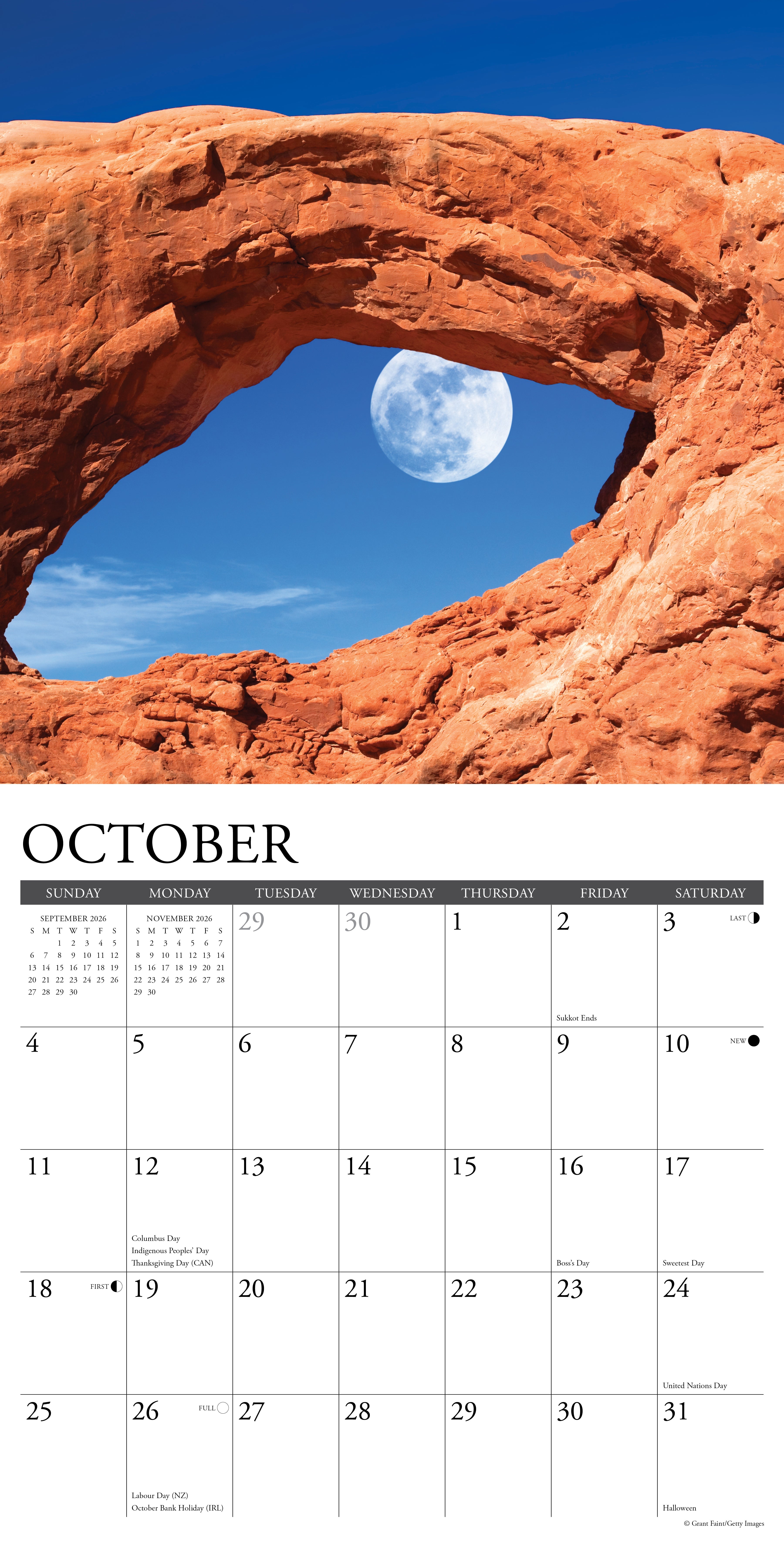 2026 Moons - Square Wall Calendar