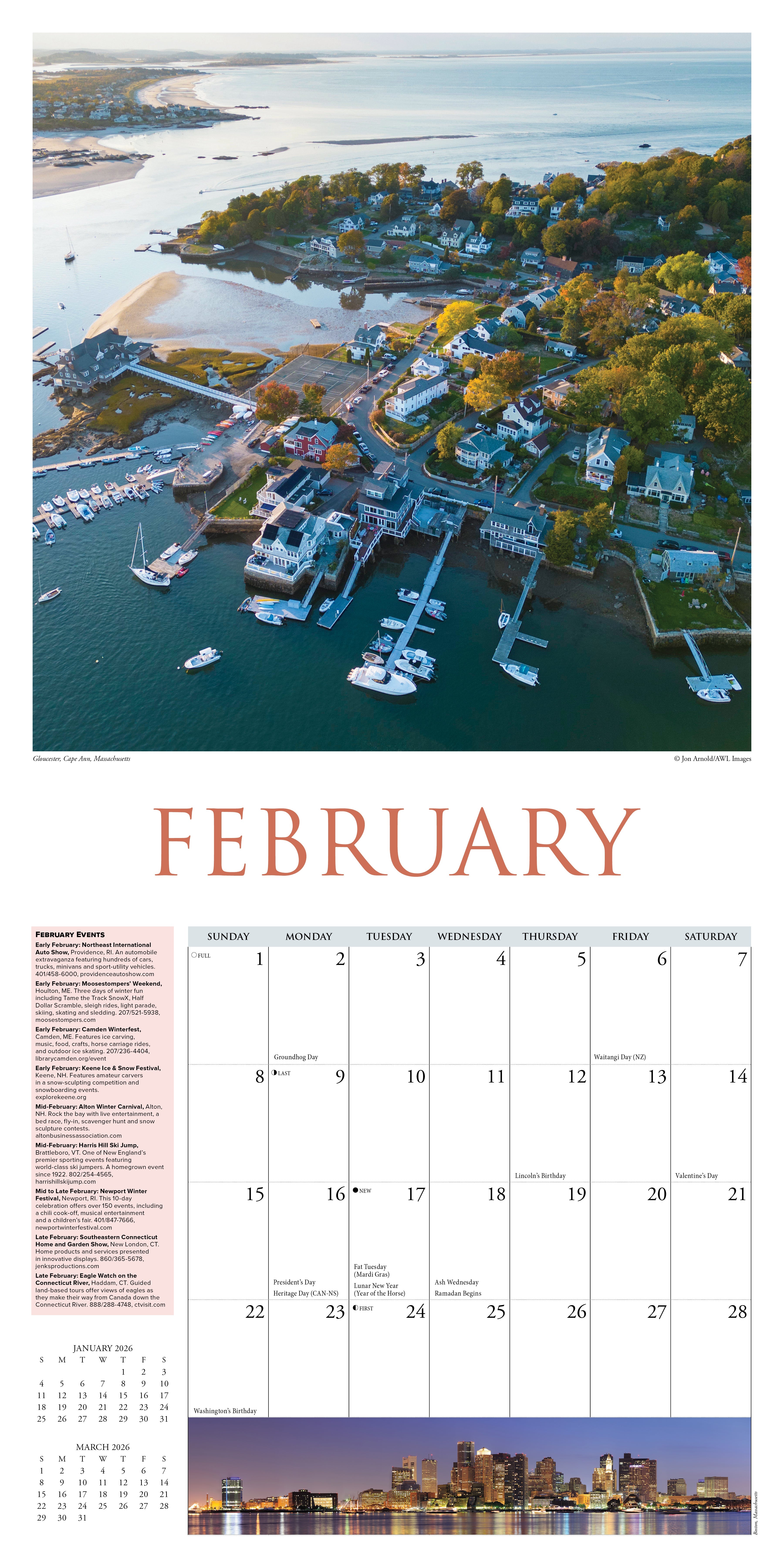 2026 New England - Square Wall Calendar
