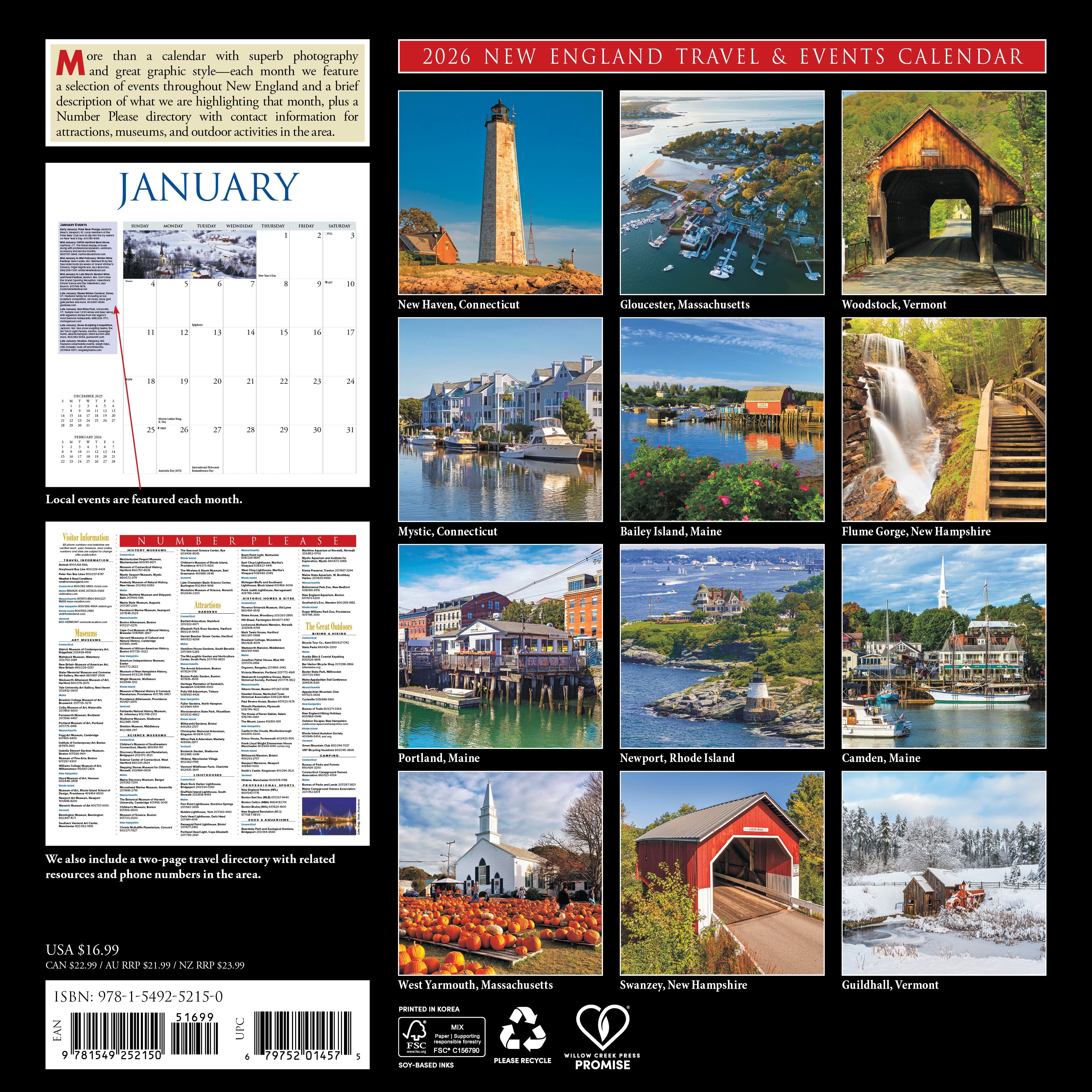 2026 New England - Square Wall Calendar