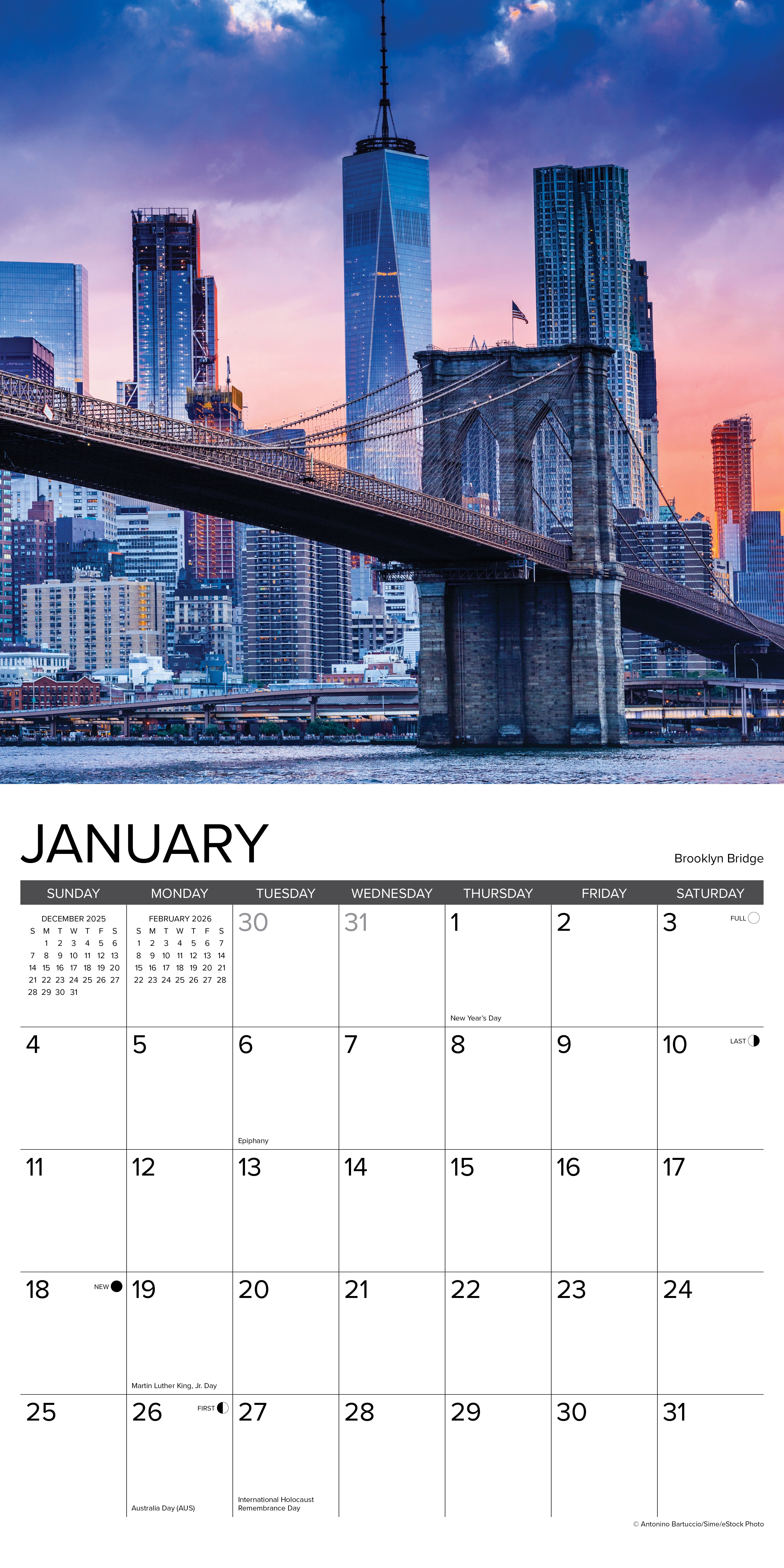 2026 New York City - Square Wall Calendar