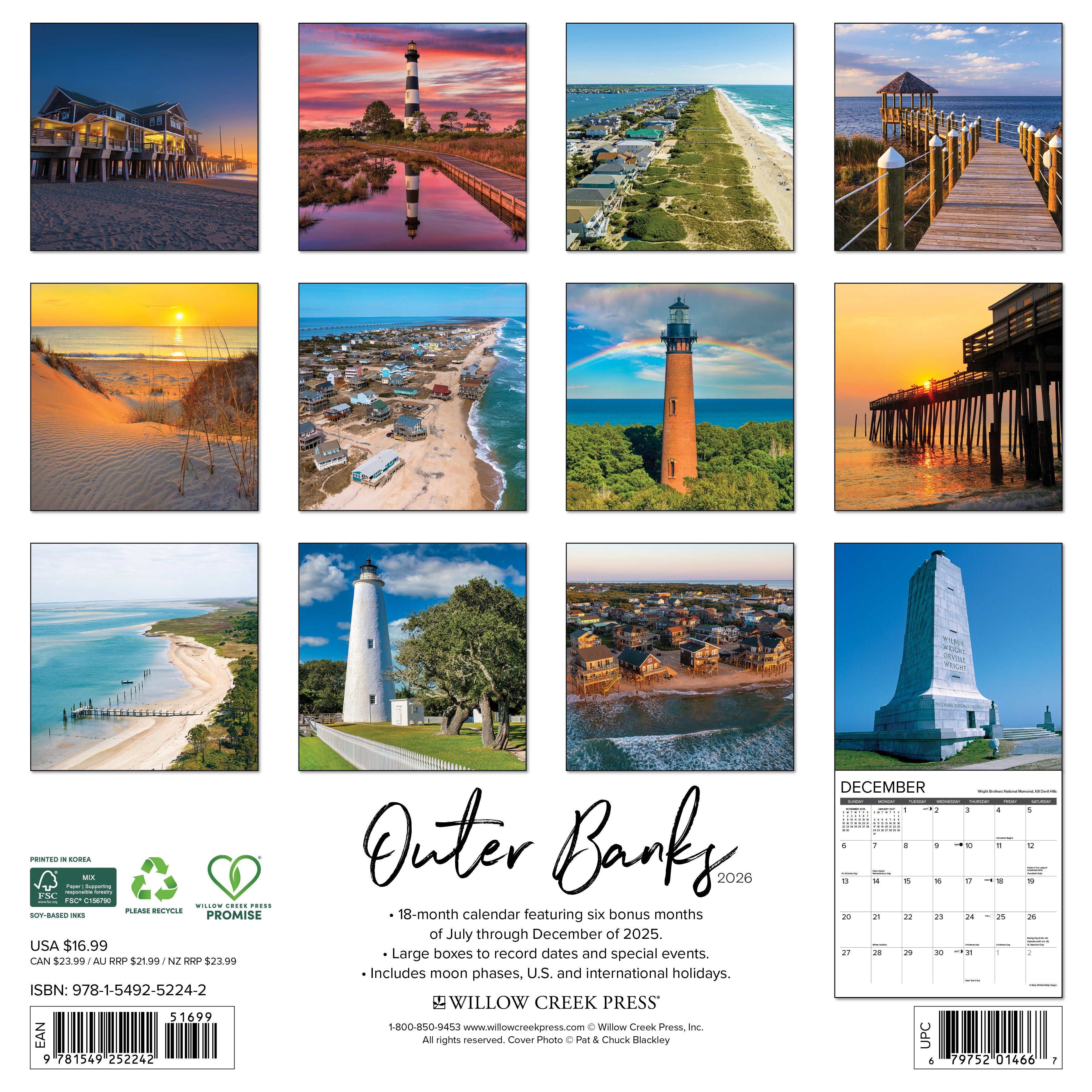 2026 Outer Banks - Square Wall Calendar