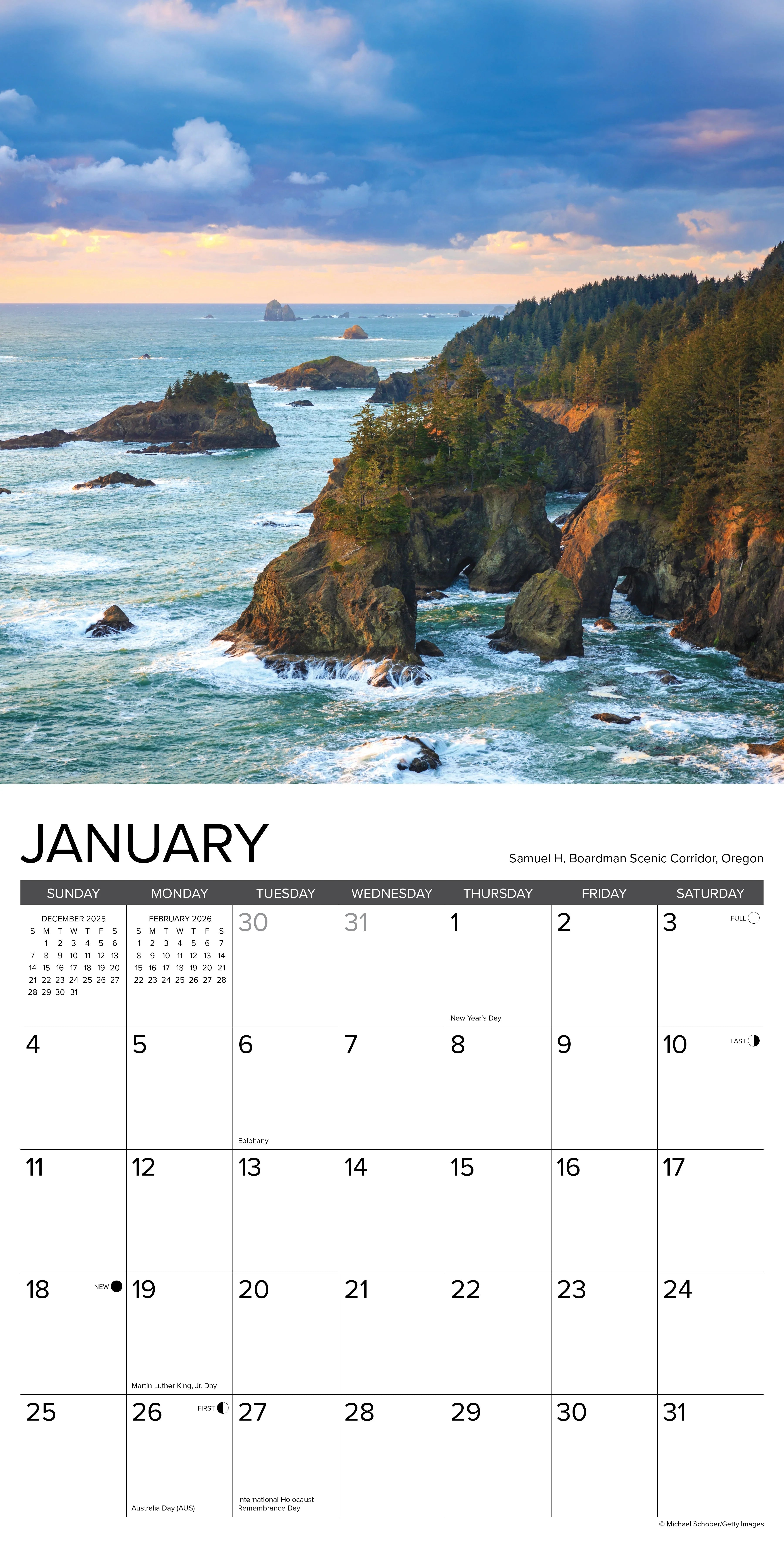 2026 Pacific Coast - Square Wall Calendar