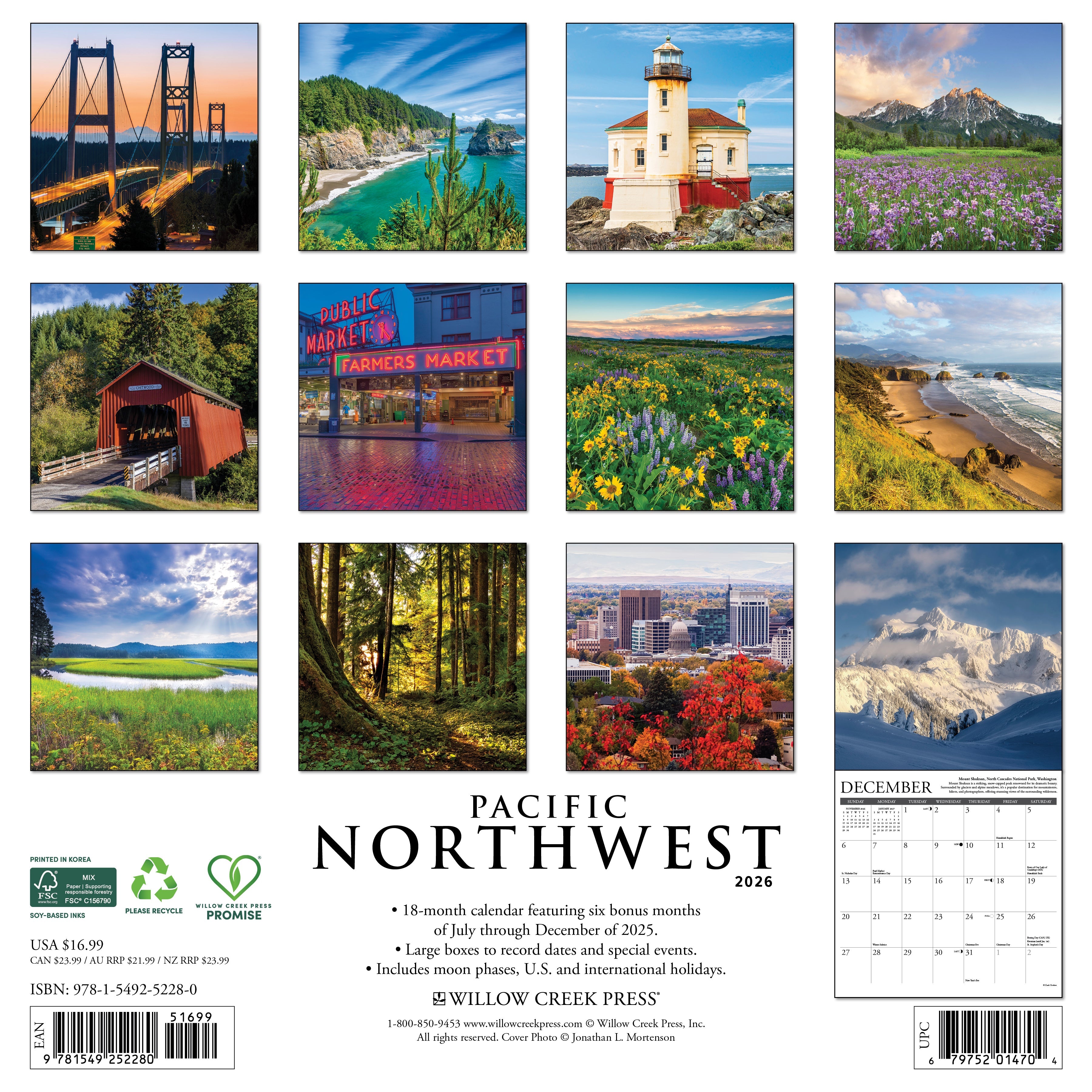 2026 Pacific Northwest - Square Wall Calendar