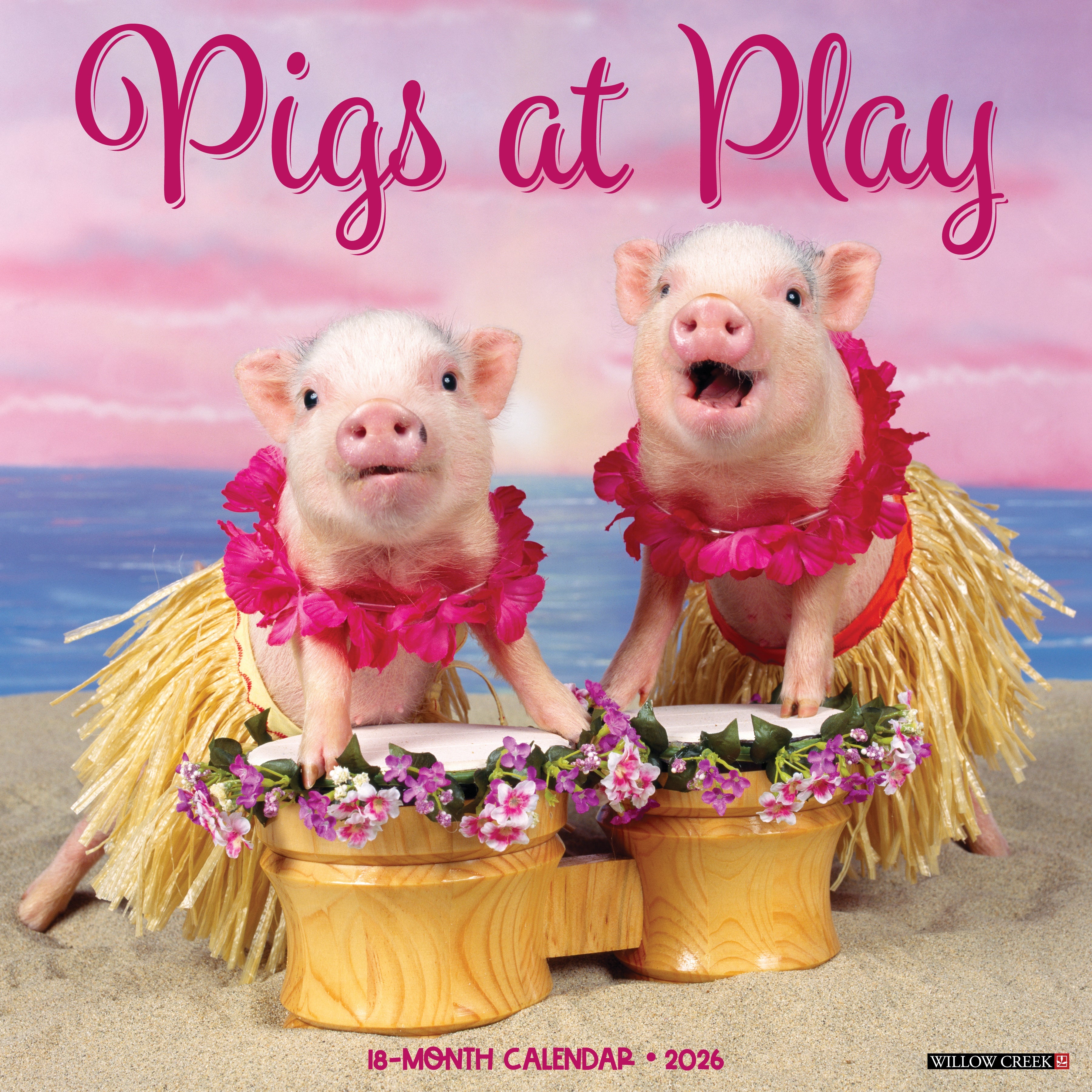 2026 Pigs at Play - Square Wall Calendar