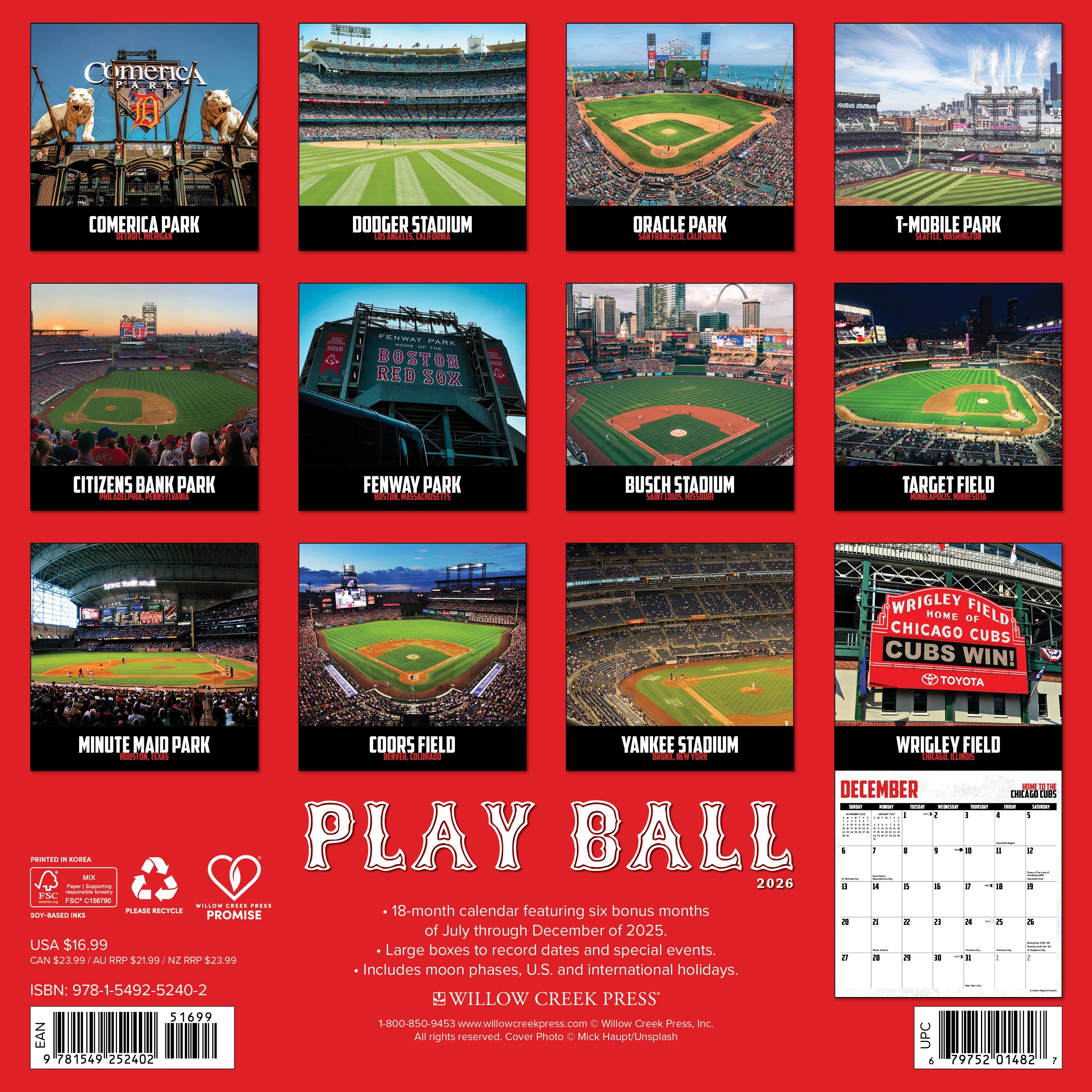 2026 Play Ball - Square Wall Calendar