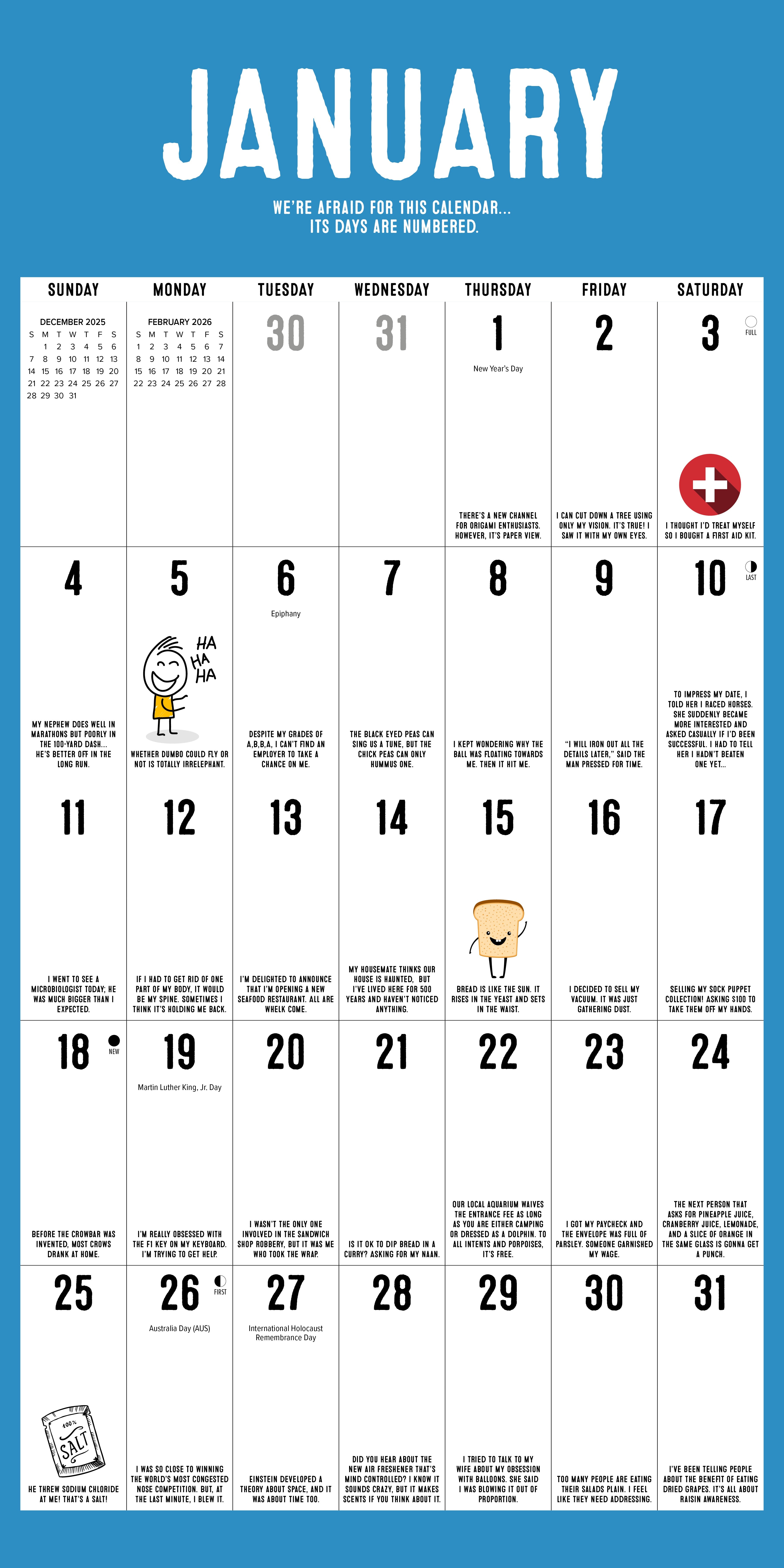 2026 Pun Intended - Square Wall Calendar