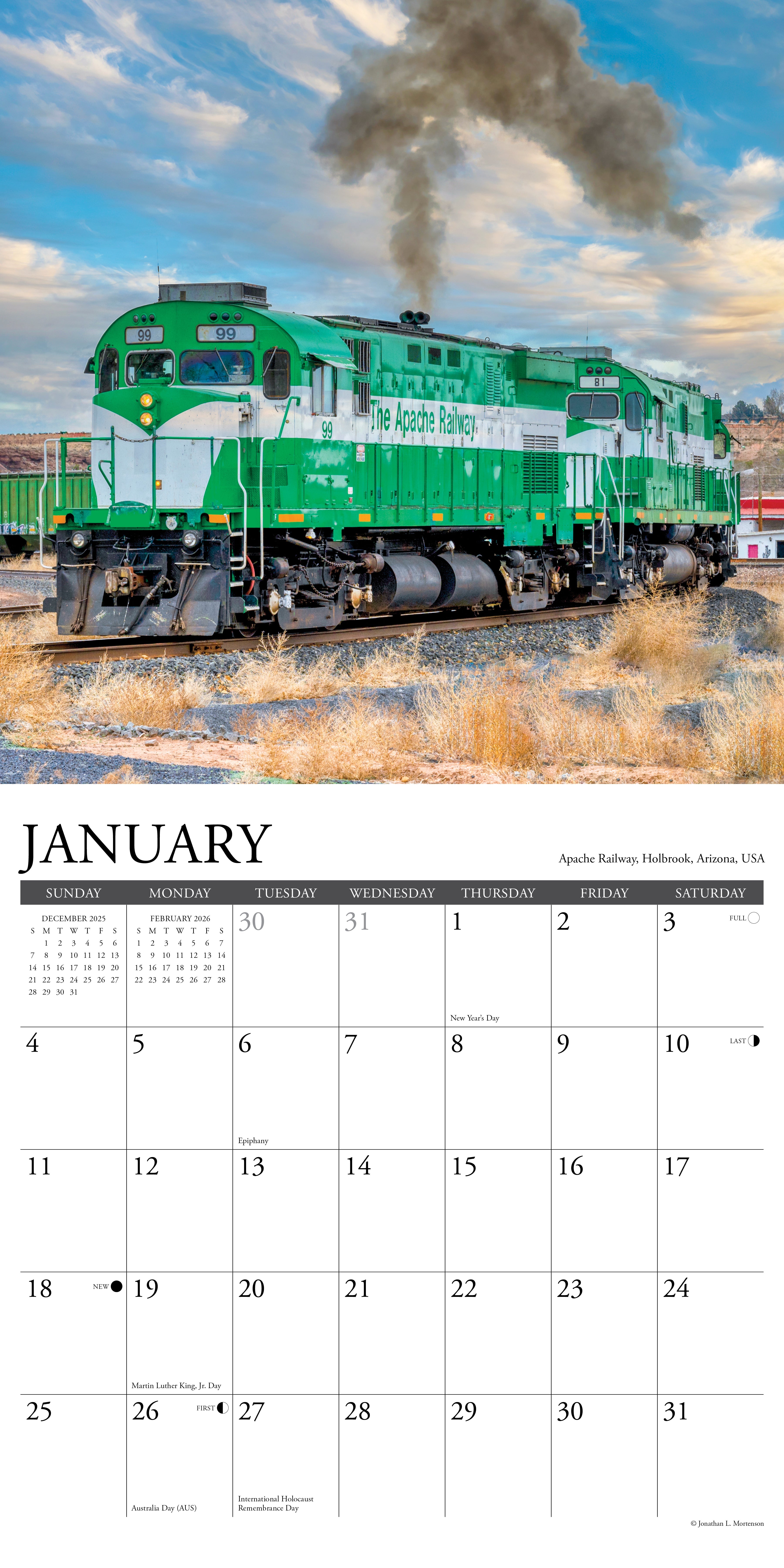 2026 Railroading - Square Wall Calendar