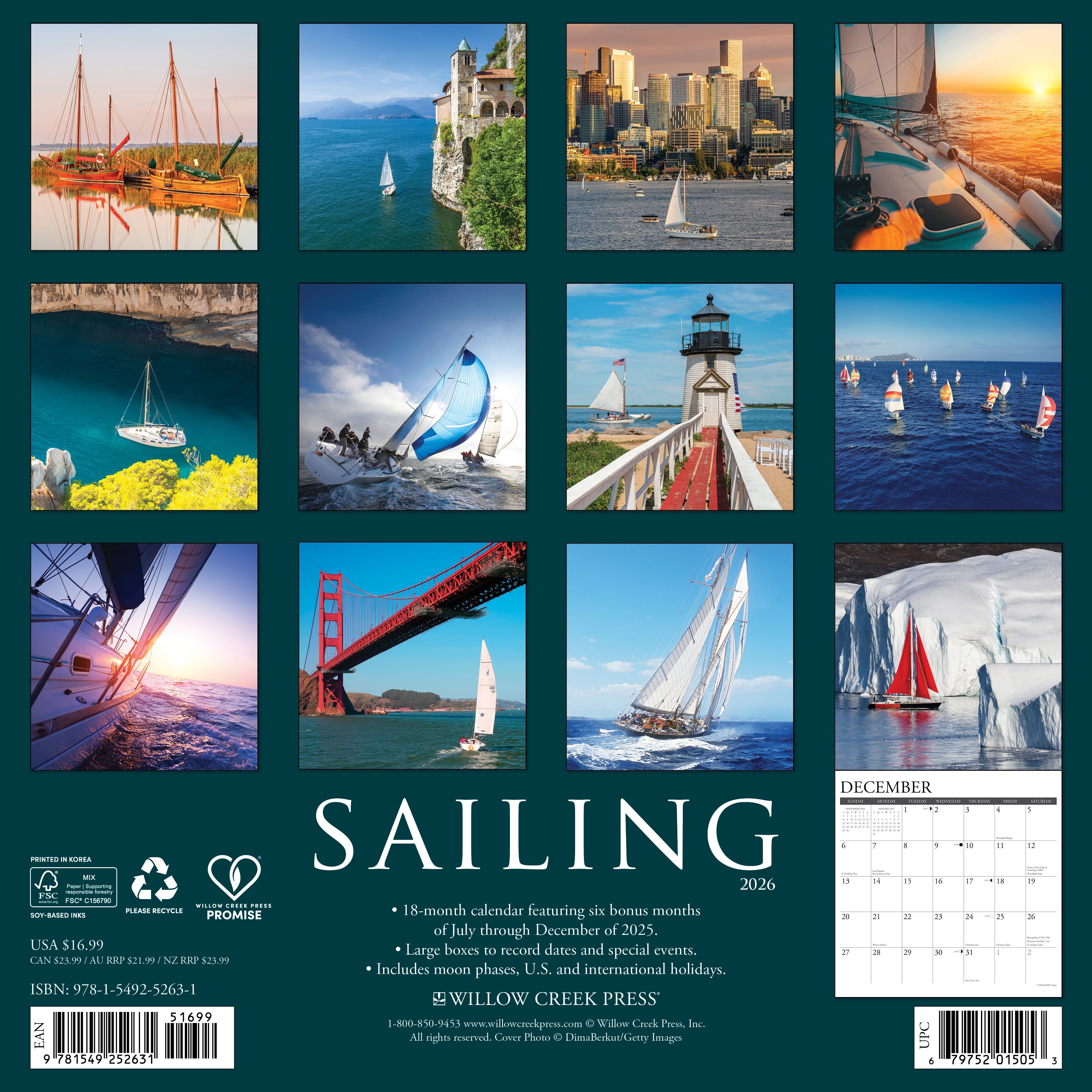 2026 Sailing - Square Wall Calendar