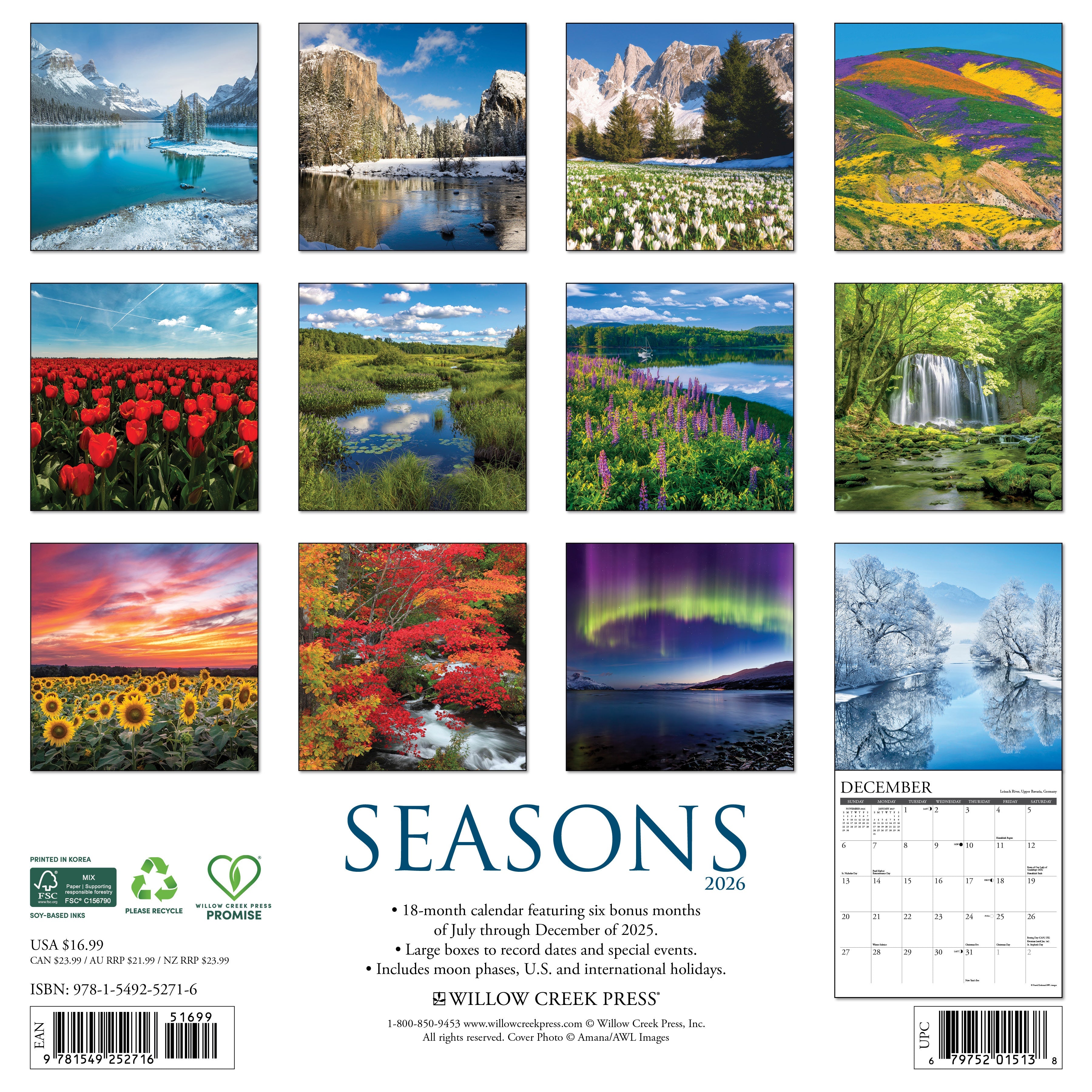 2026 Seasons - Square Wall Calendar