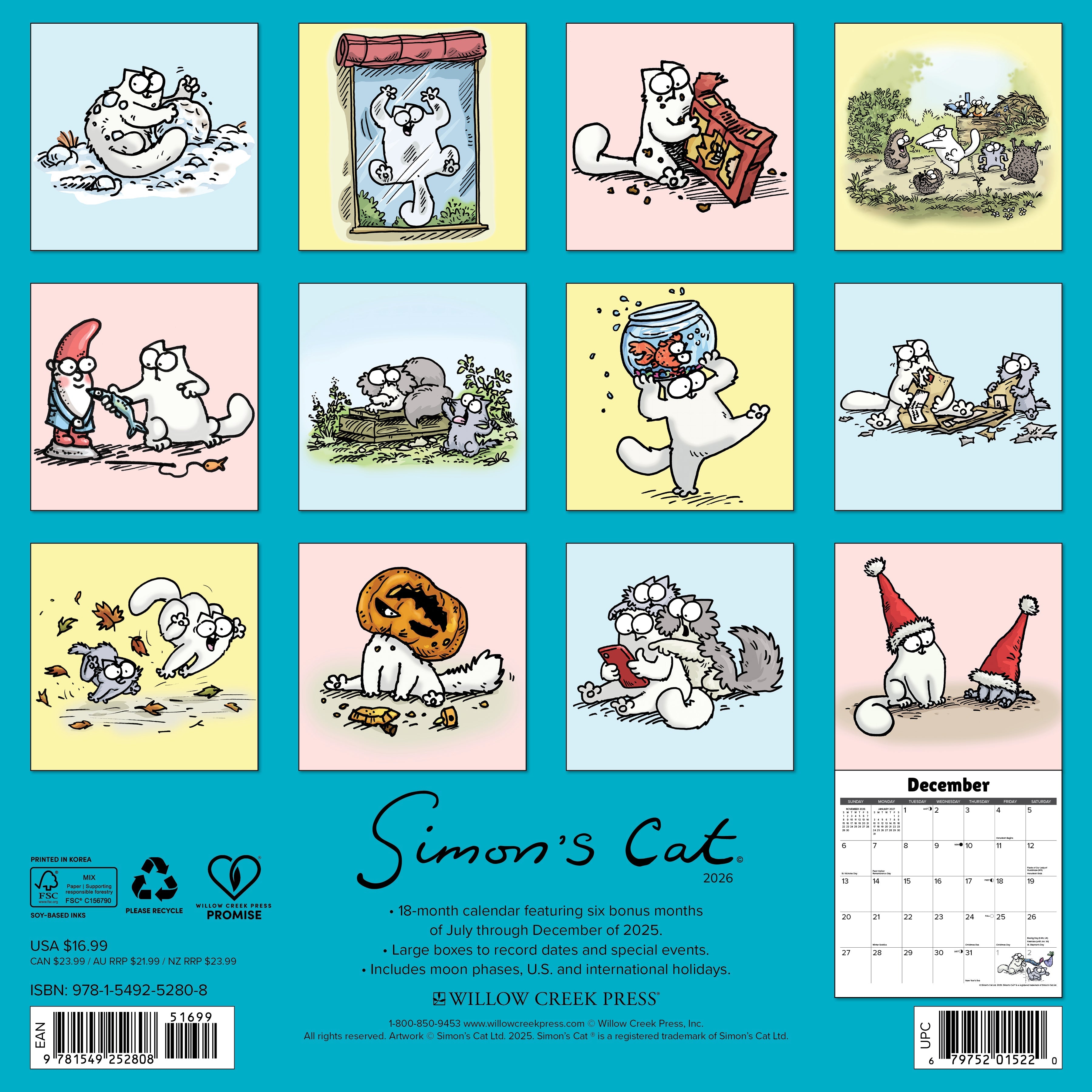 2026 Simon's Cat - Square Wall Calendar