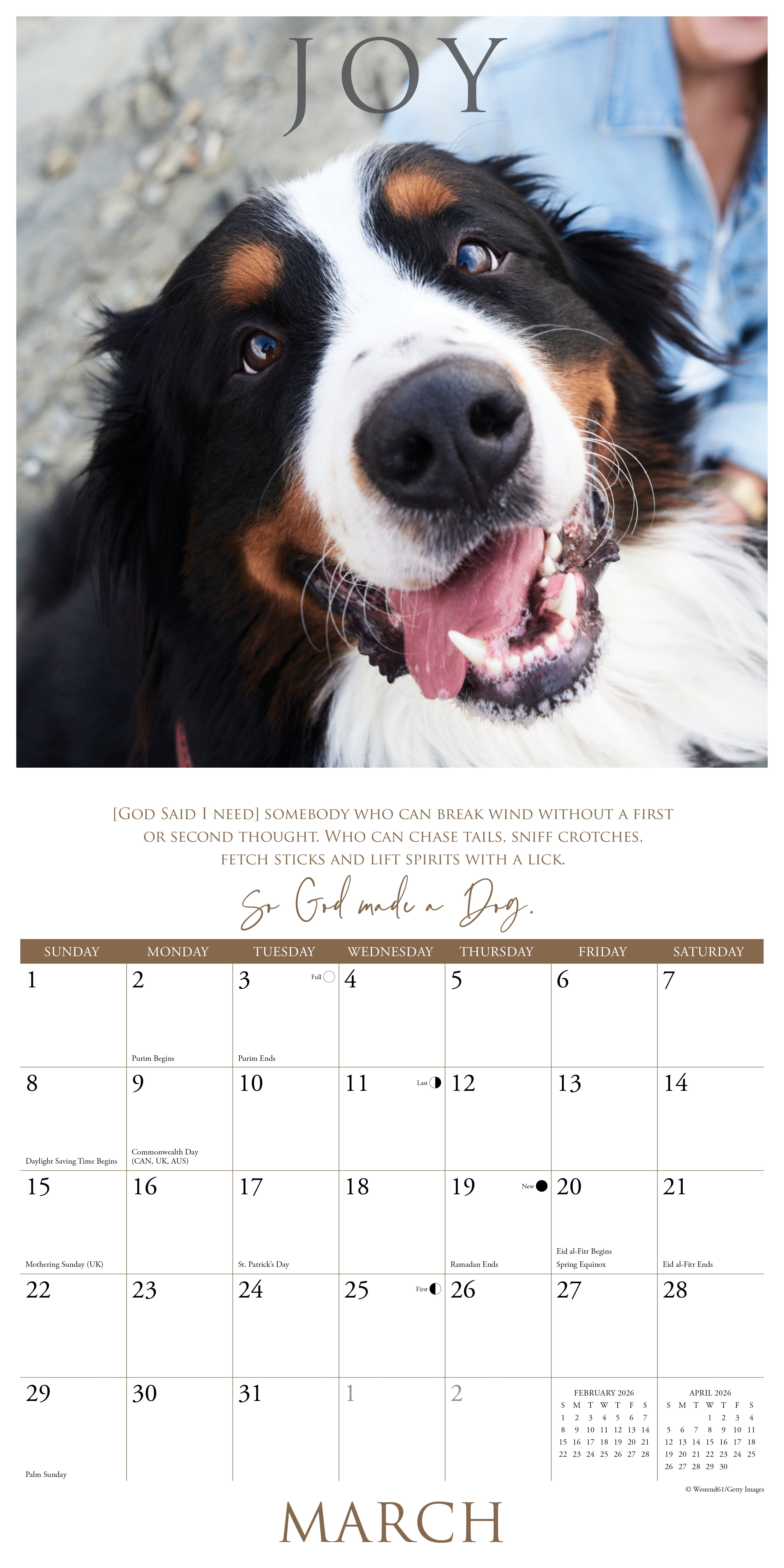 2026 So God Made a Dog - Square Wall Calendar