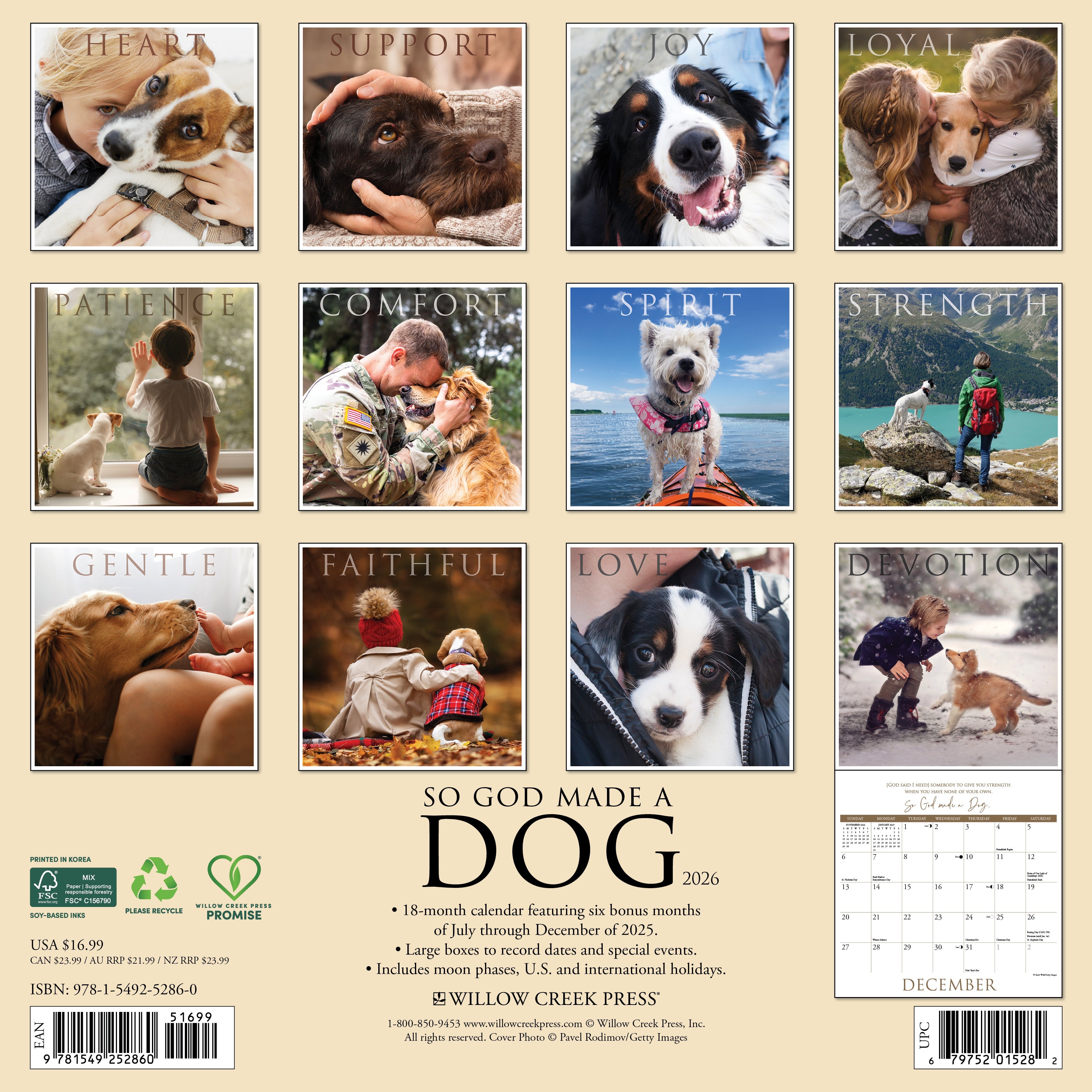 2026 So God Made a Dog - Square Wall Calendar