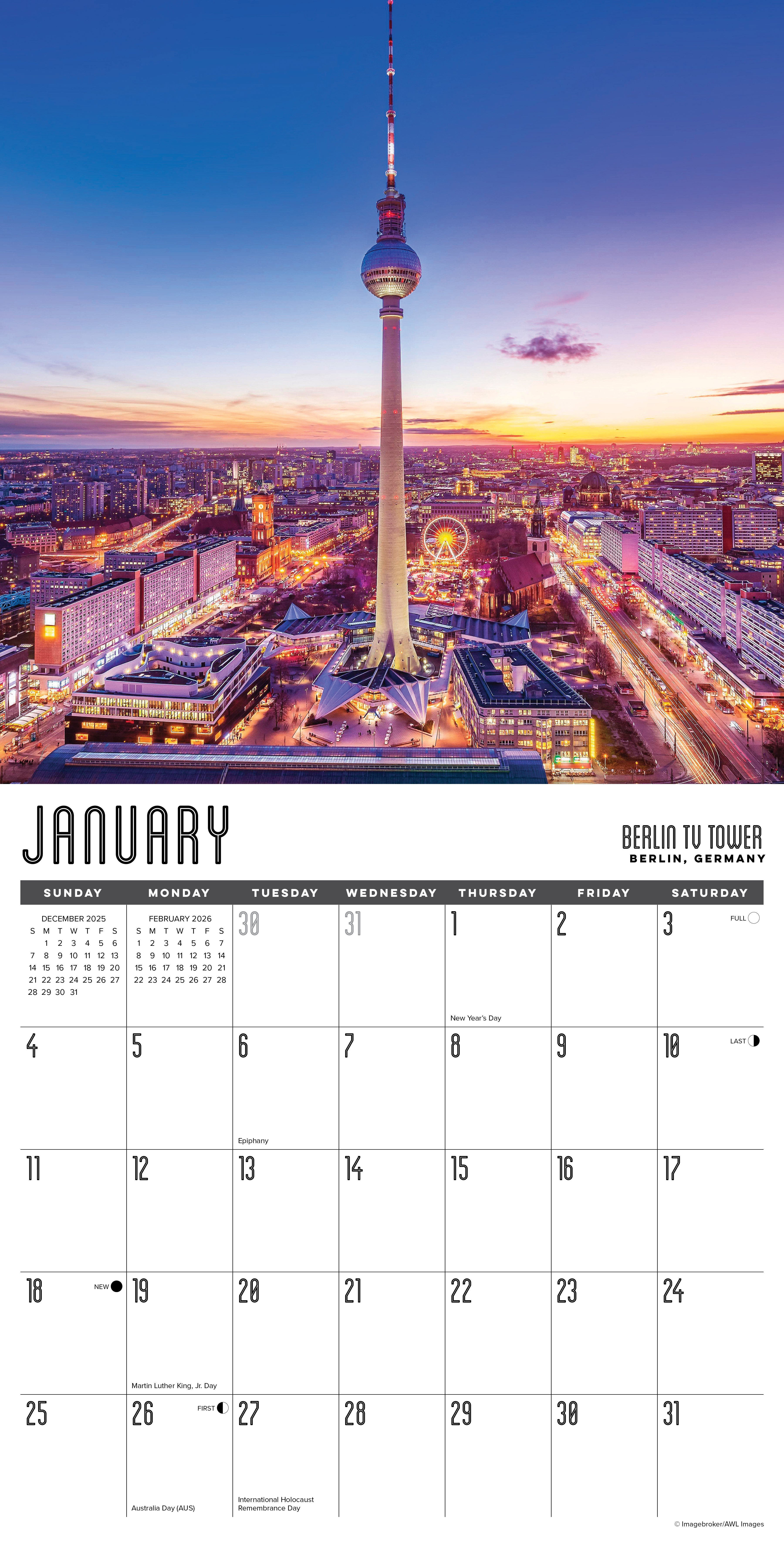 2026 Travel Junkie - Square Wall Calendar