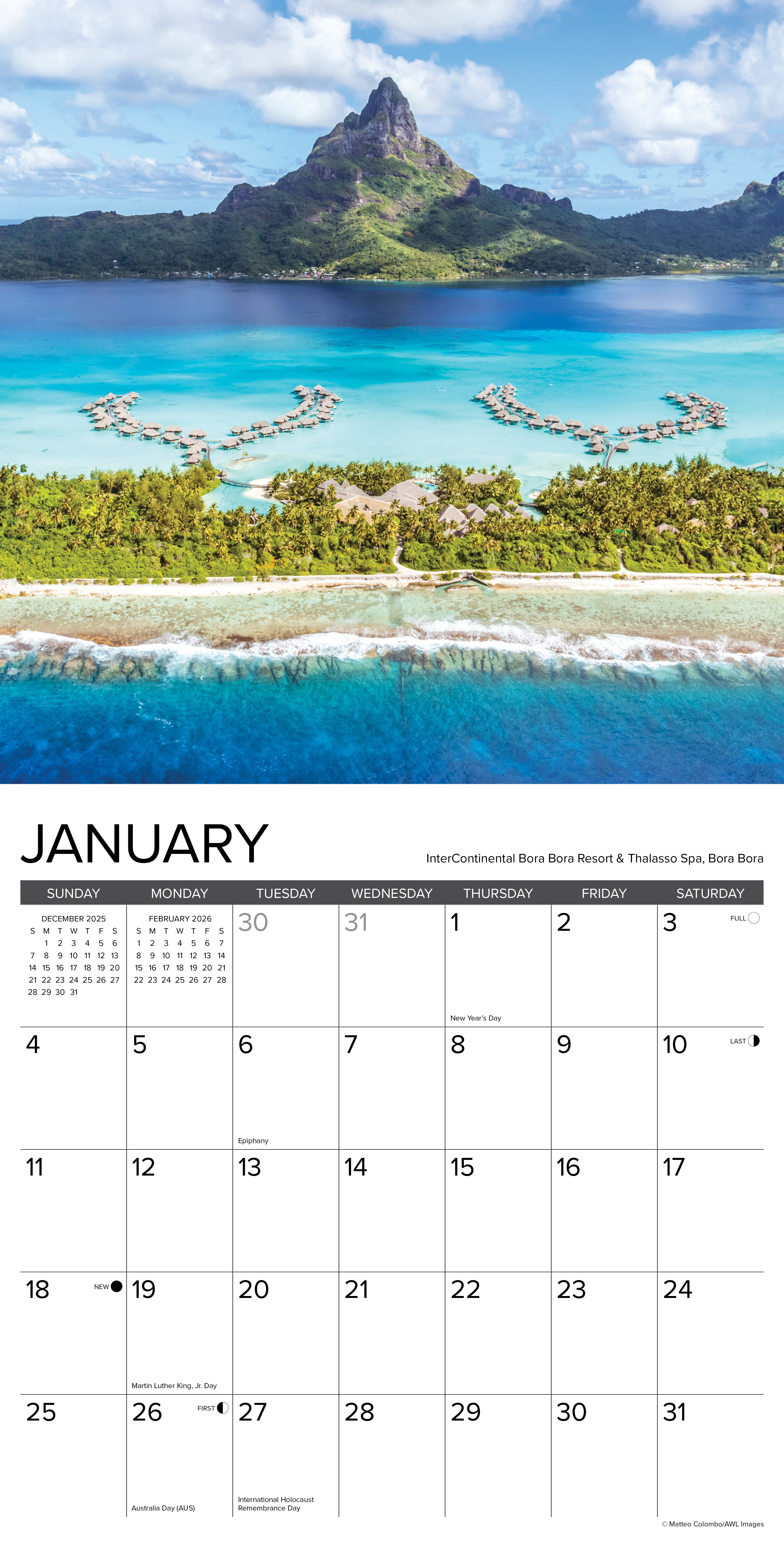 2026 Tropical Islands - Square Wall Calendar