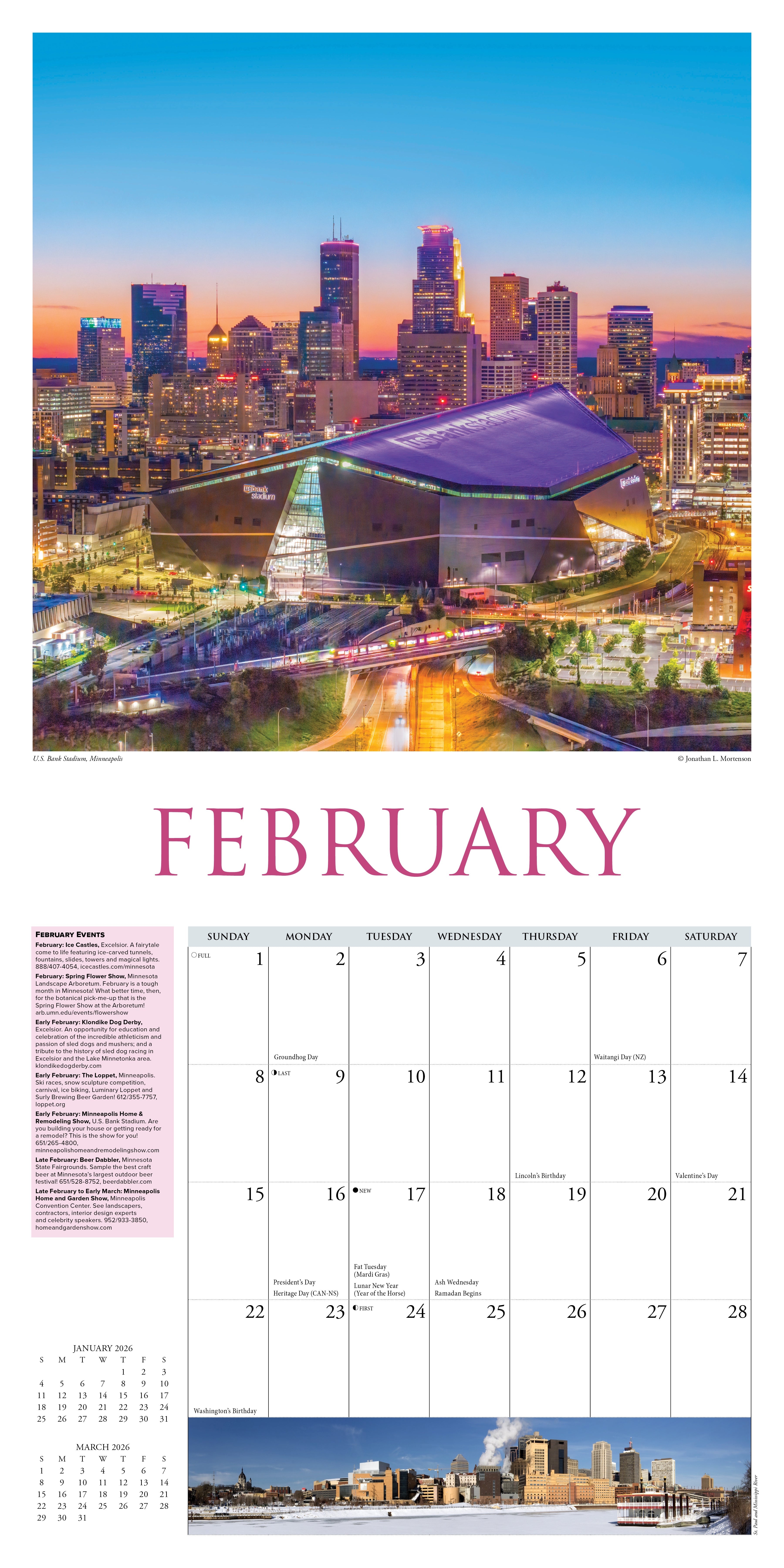 2026 Twin Cities - Square Wall Calendar