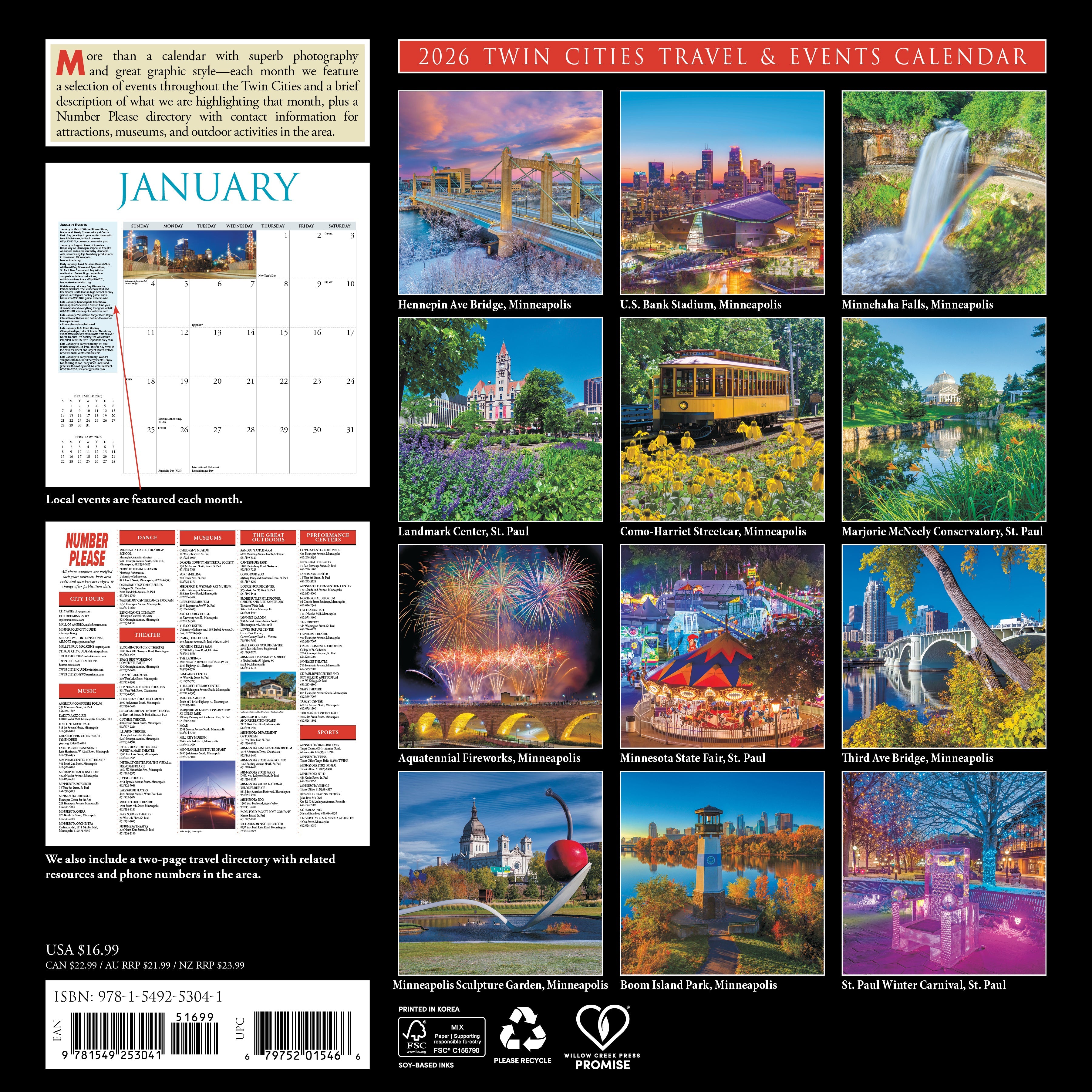 2026 Twin Cities - Square Wall Calendar