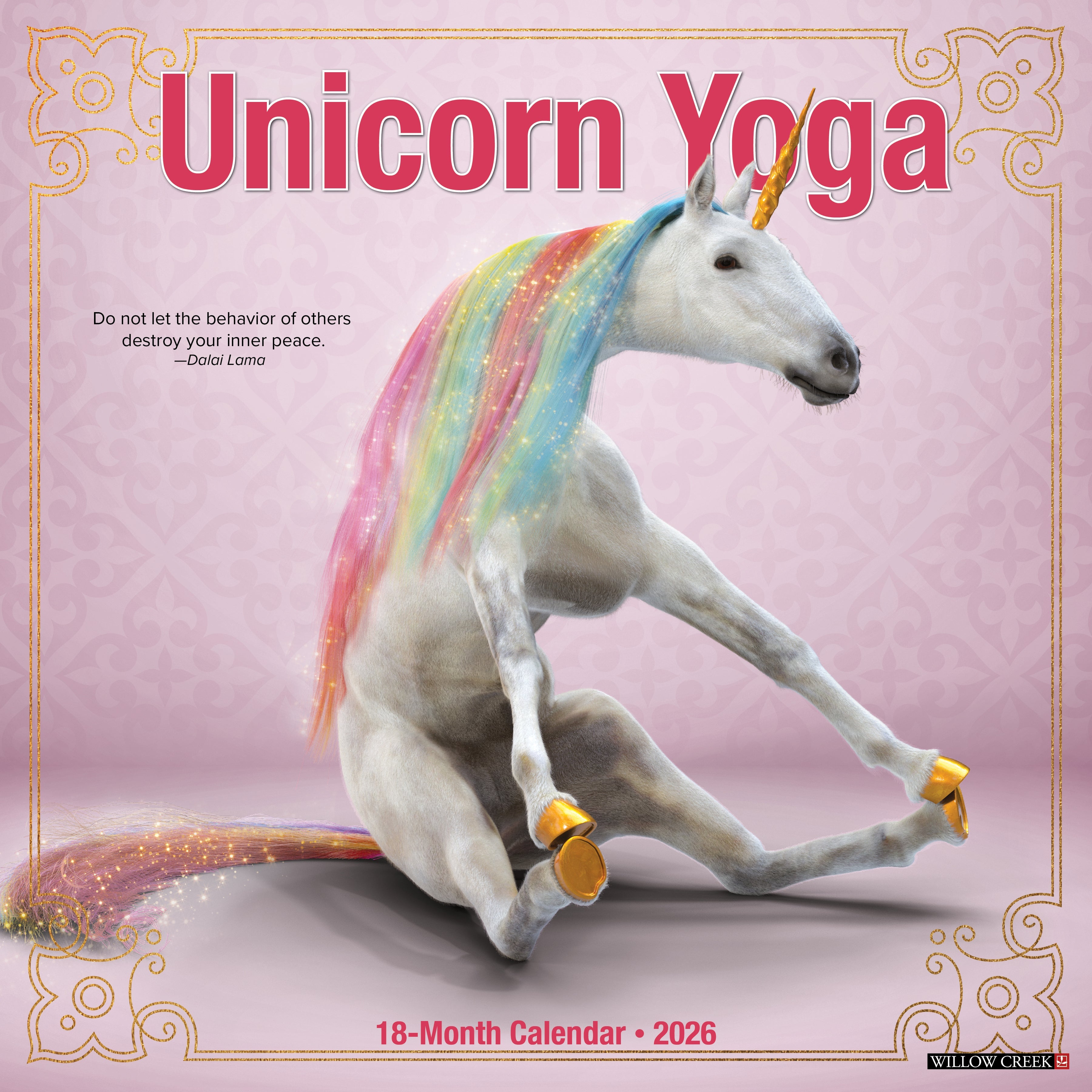 2026 Unicorn Yoga - Square Wall Calendar