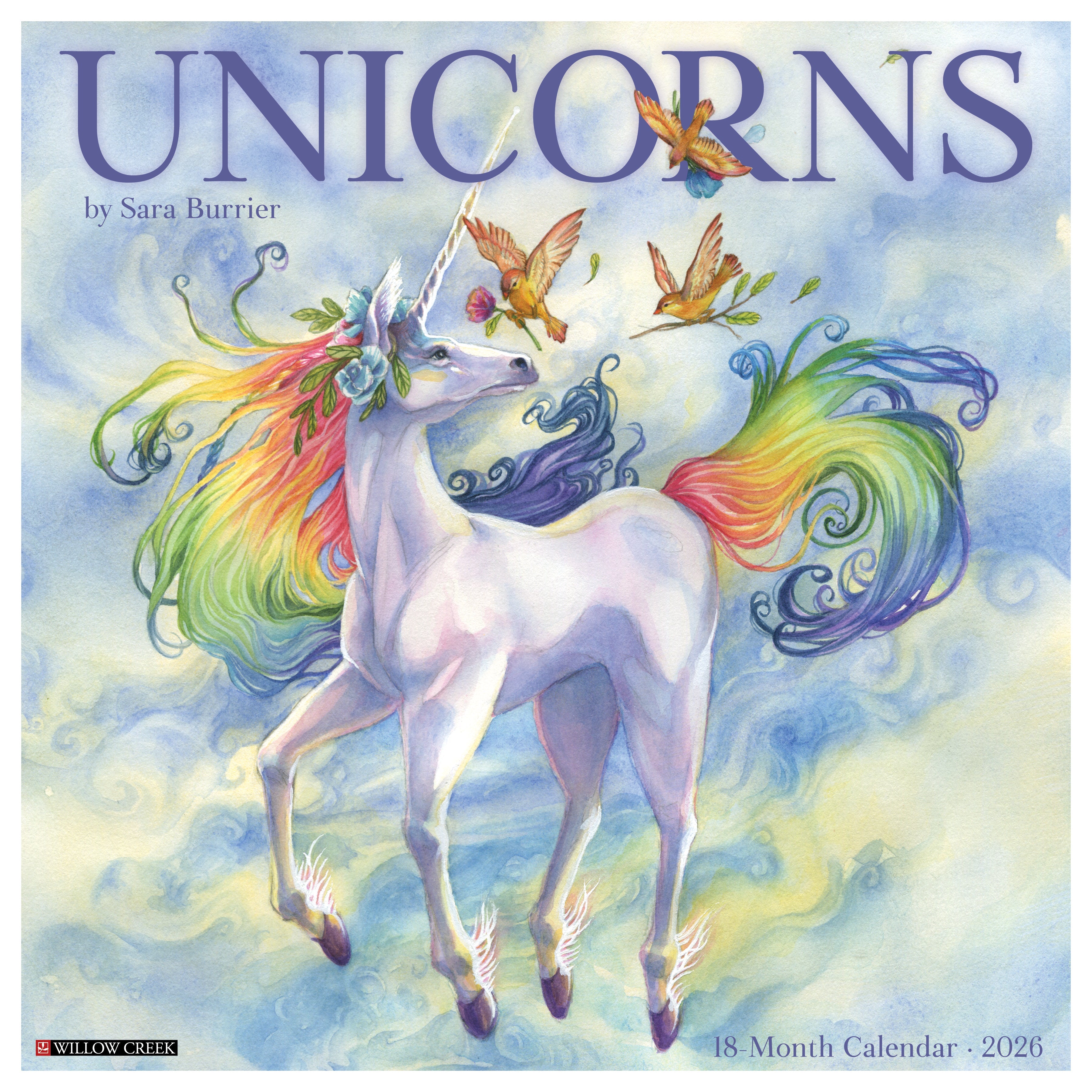 2026 Unicorns by Sara Burrier - Square Wall Calendar
