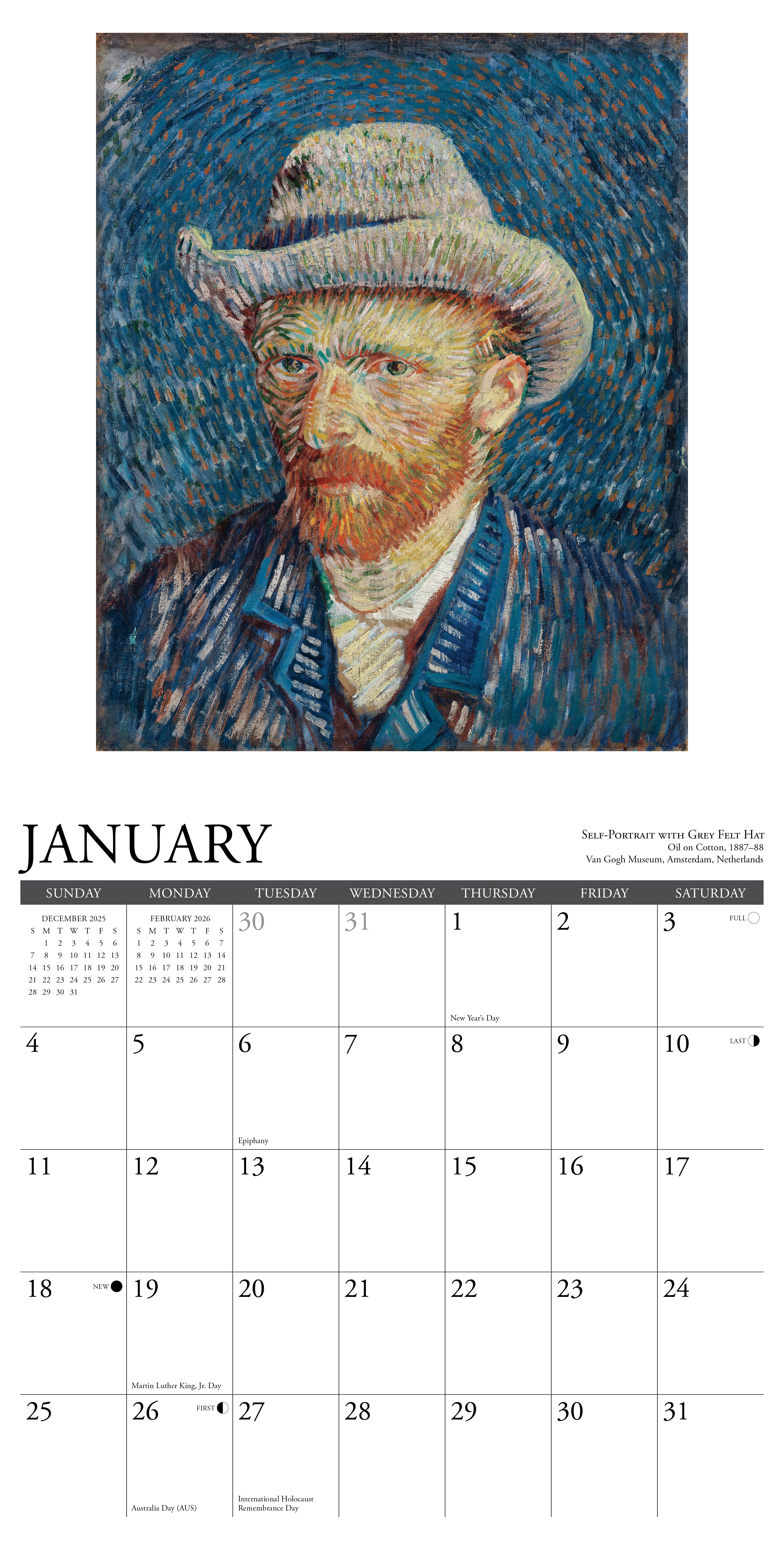 2026 Van Gogh - Square Wall Calendar