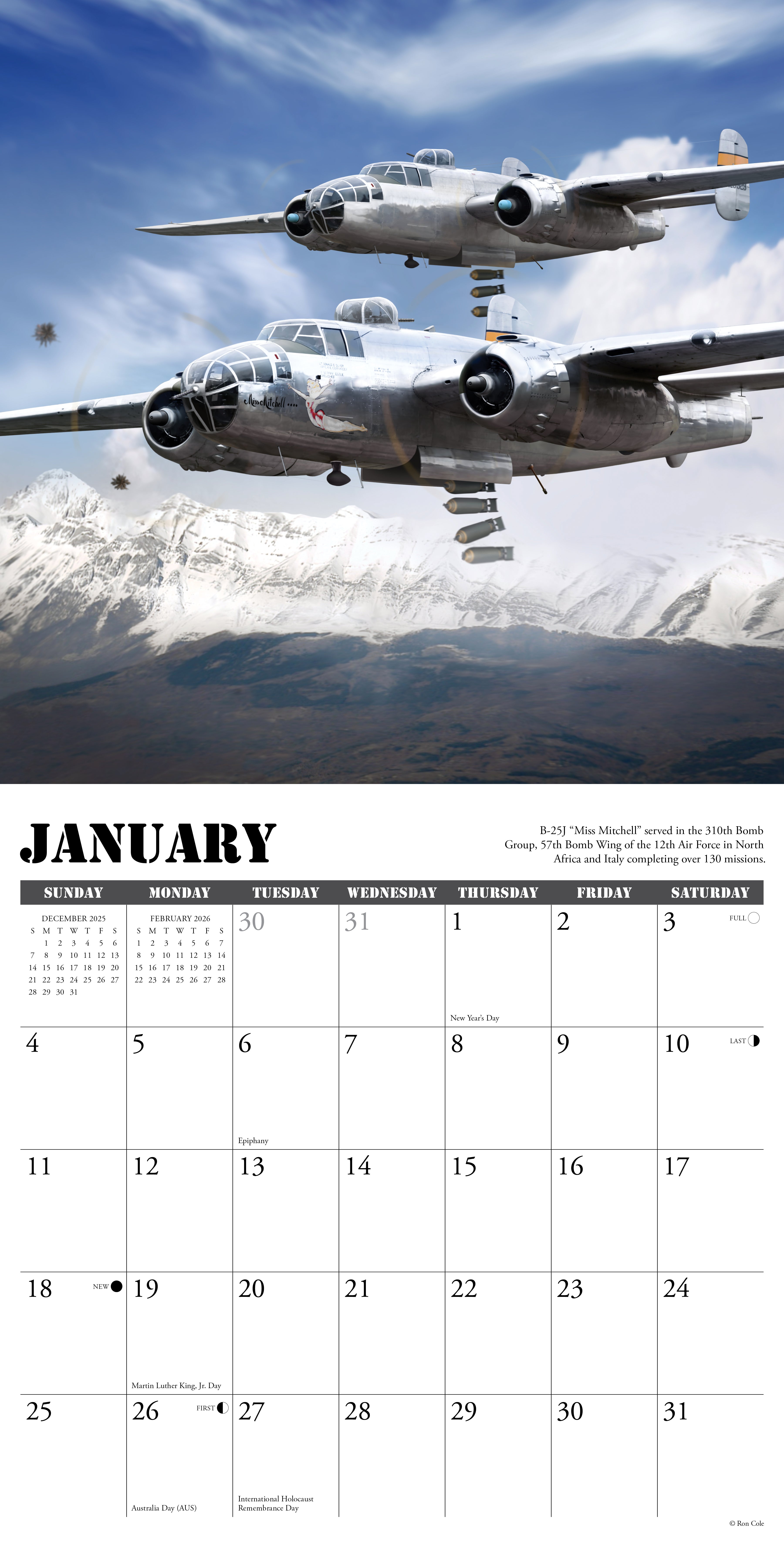 2026 Warbirds of WWII - Square Wall Calendar