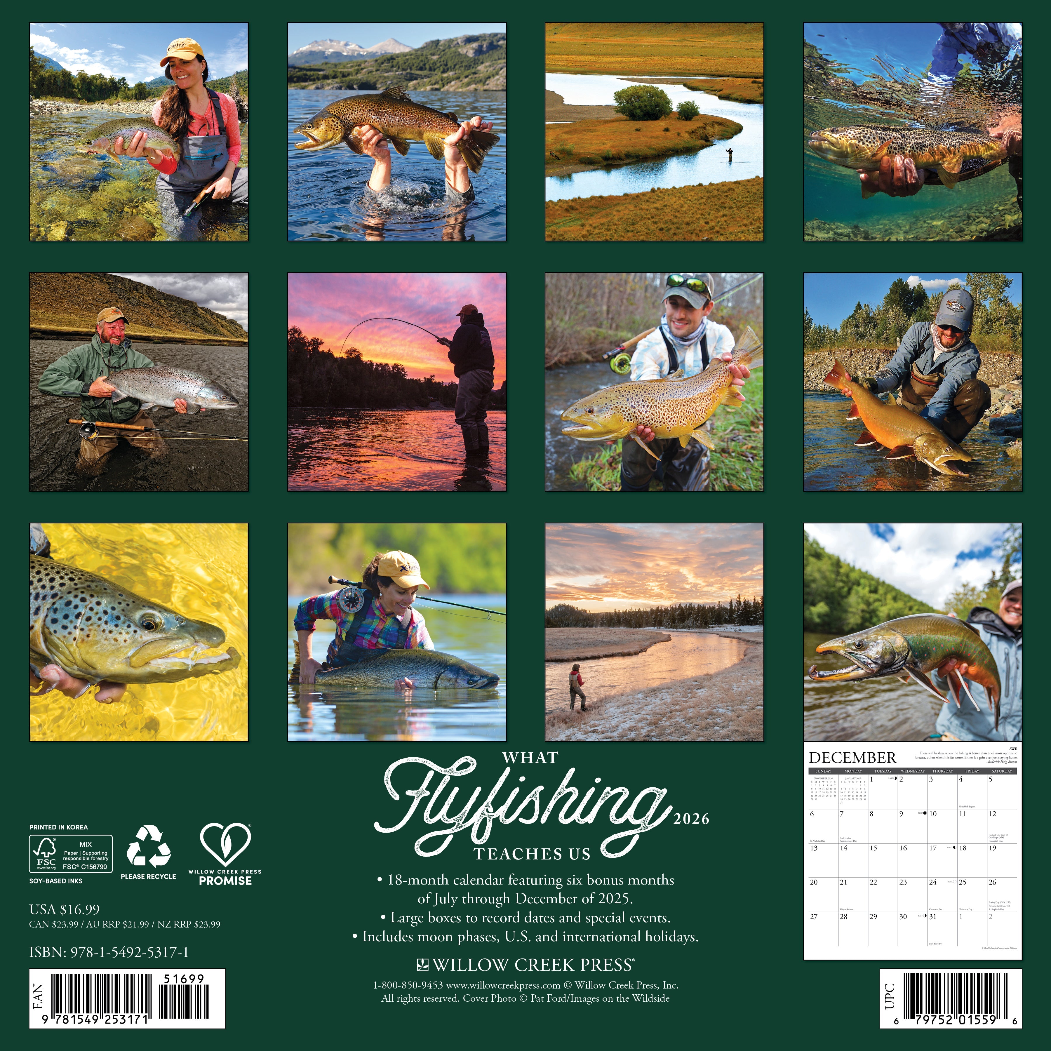 2026 What Fly Fishing Teaches Us - Square Wall Calendar