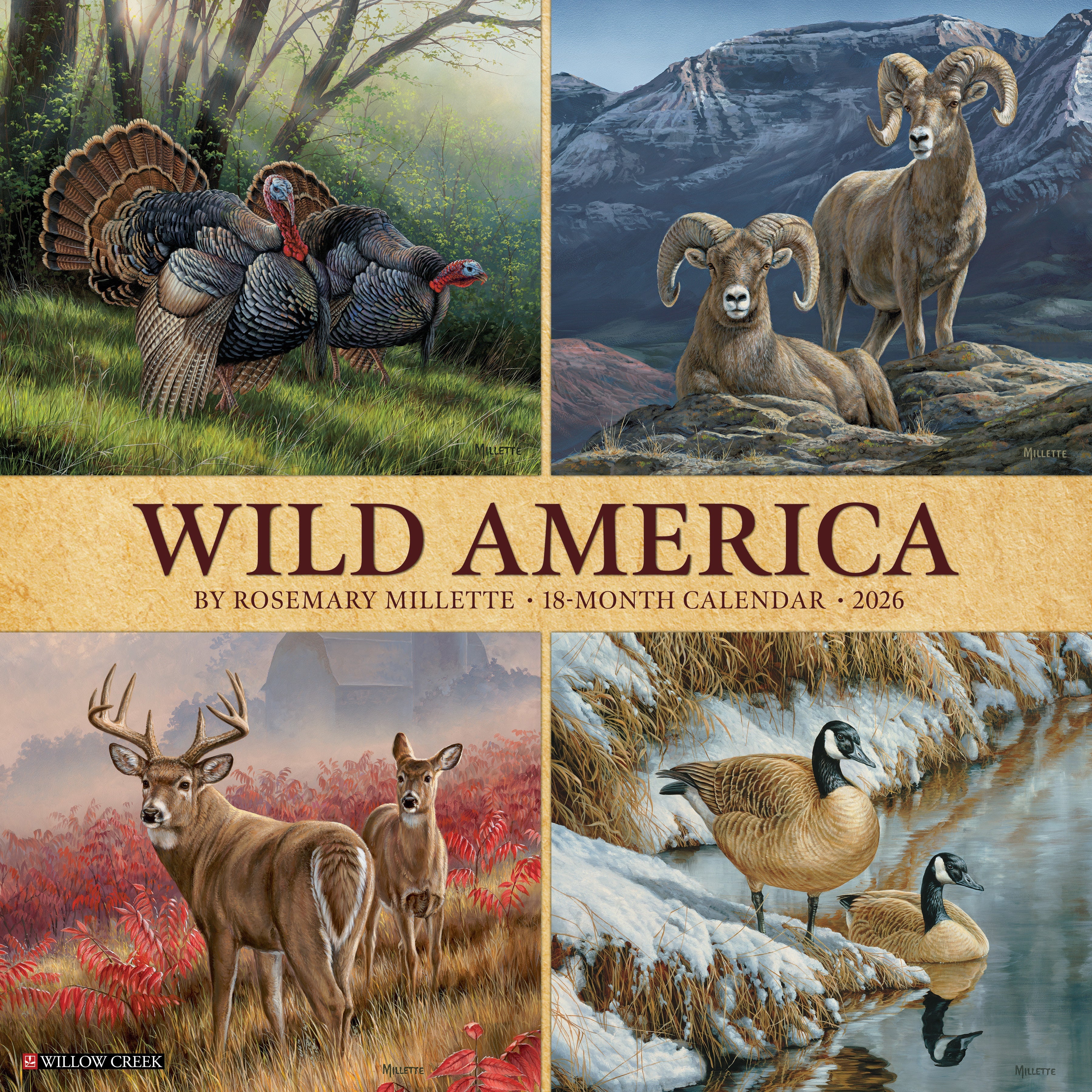 2026 Wild America - Square Wall Calendar