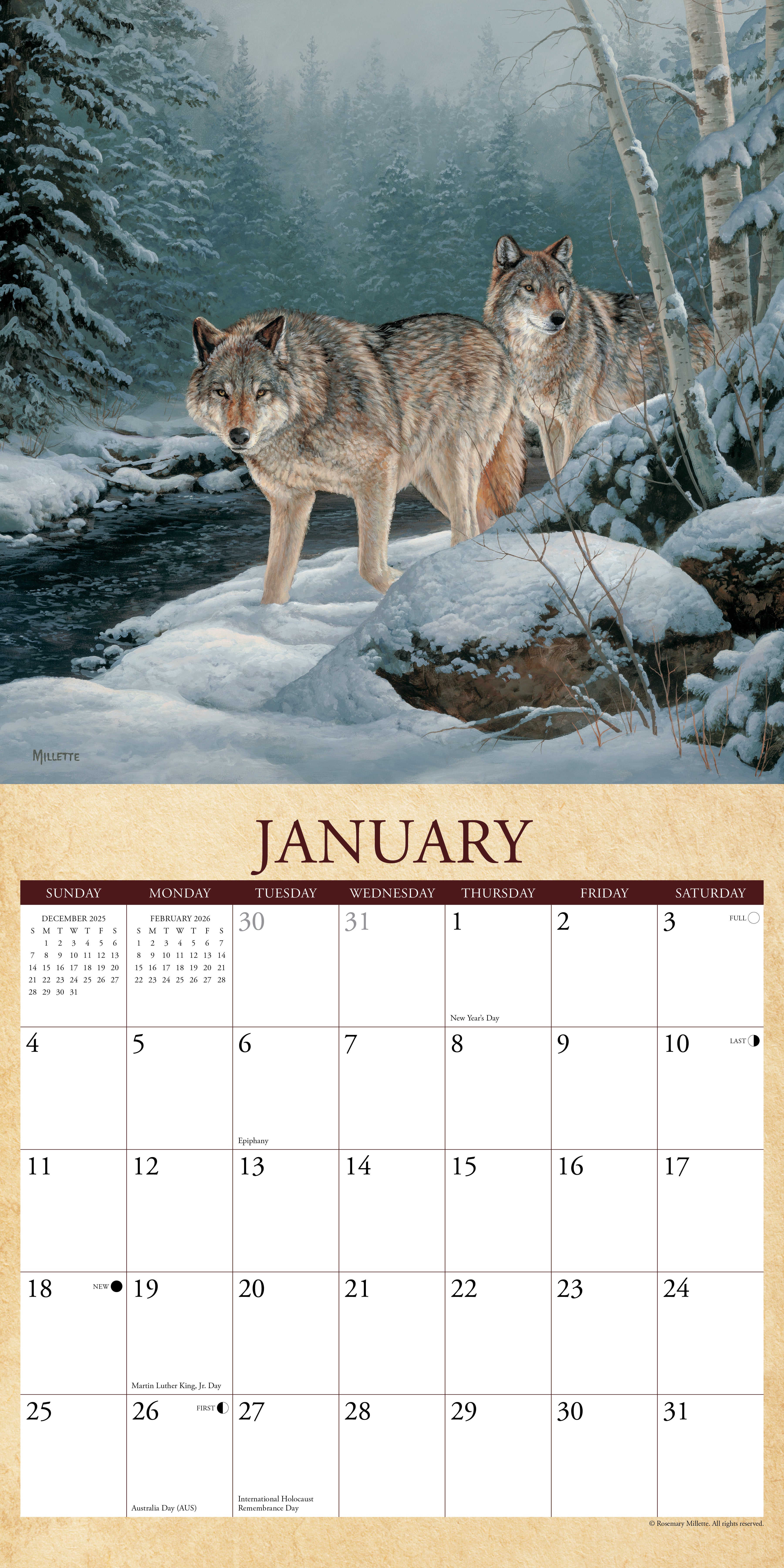 2026 Wild America - Square Wall Calendar