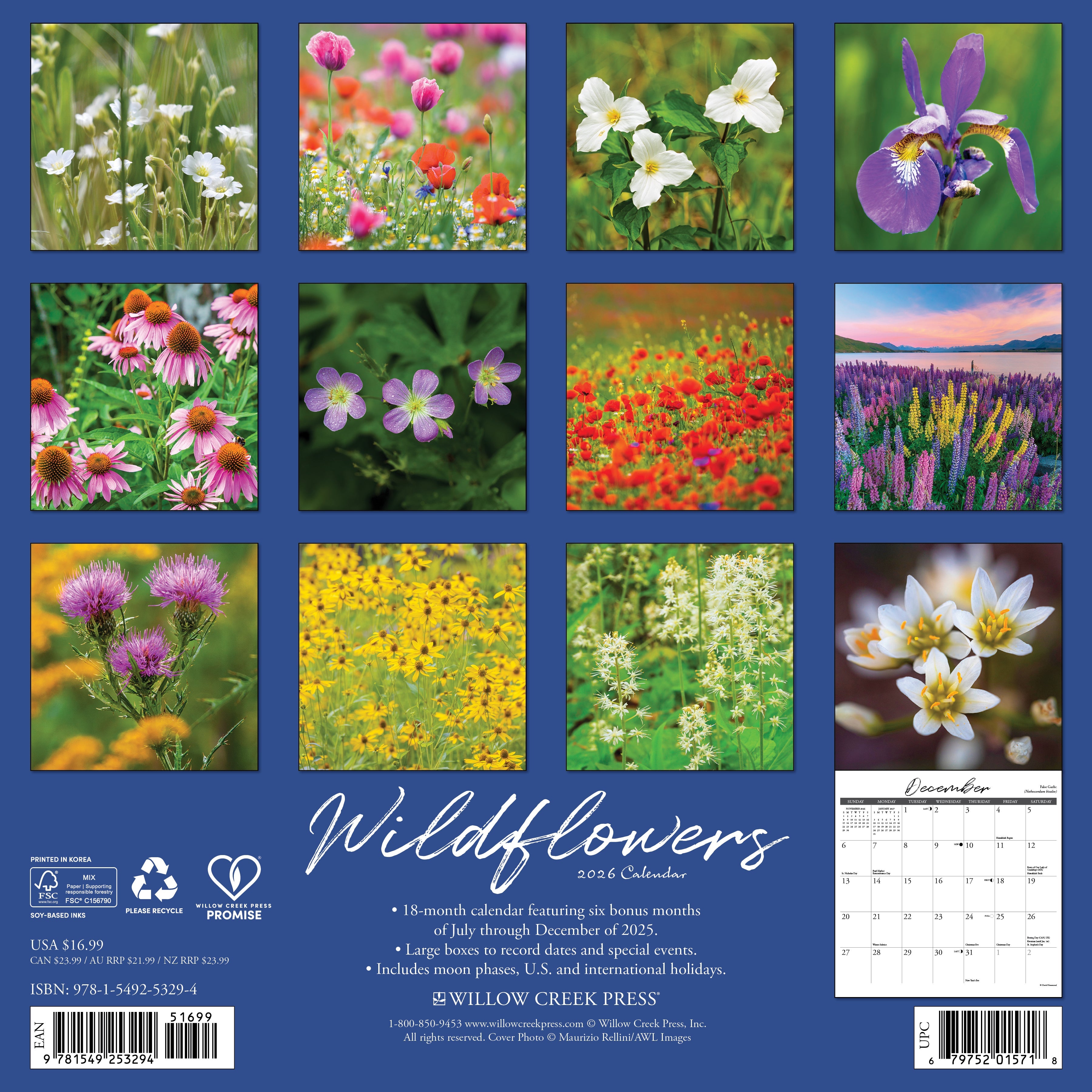 2026 Wildflowers - Square Wall Calendar