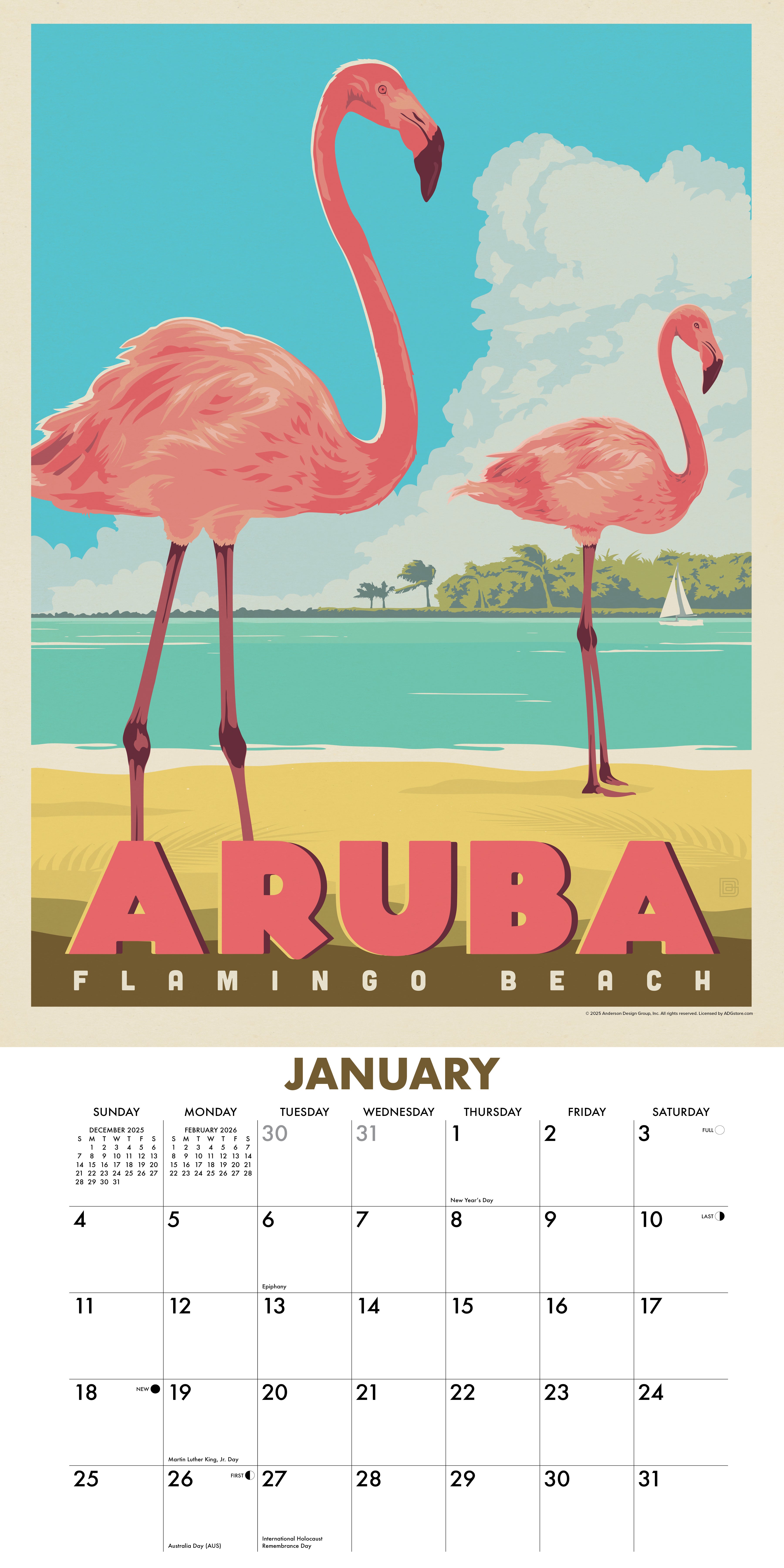 2026 World Travel - Square Wall Calendar