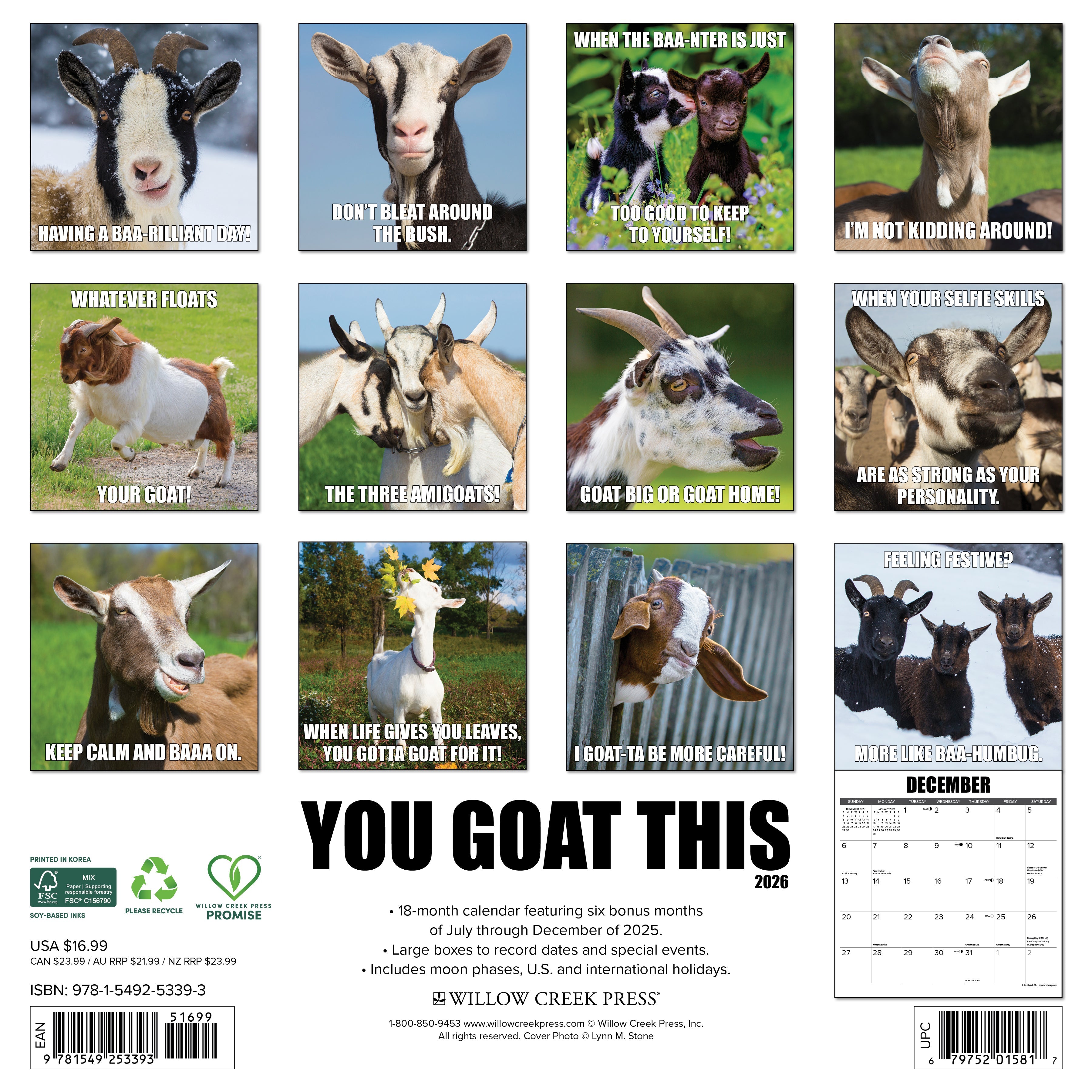 2026 You Goat This - Square Wall Calendar