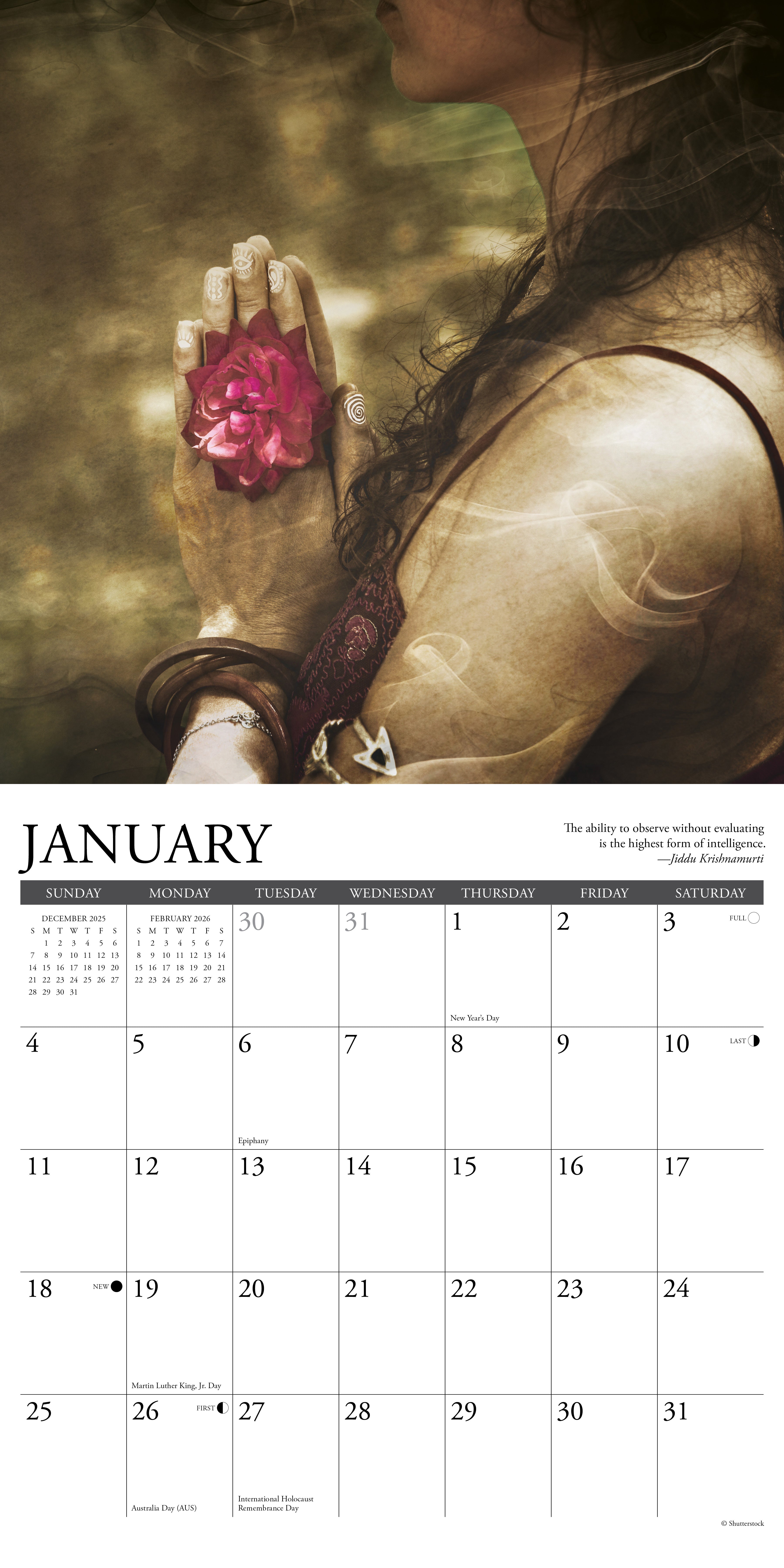 2026 Zen - Square Wall Calendar