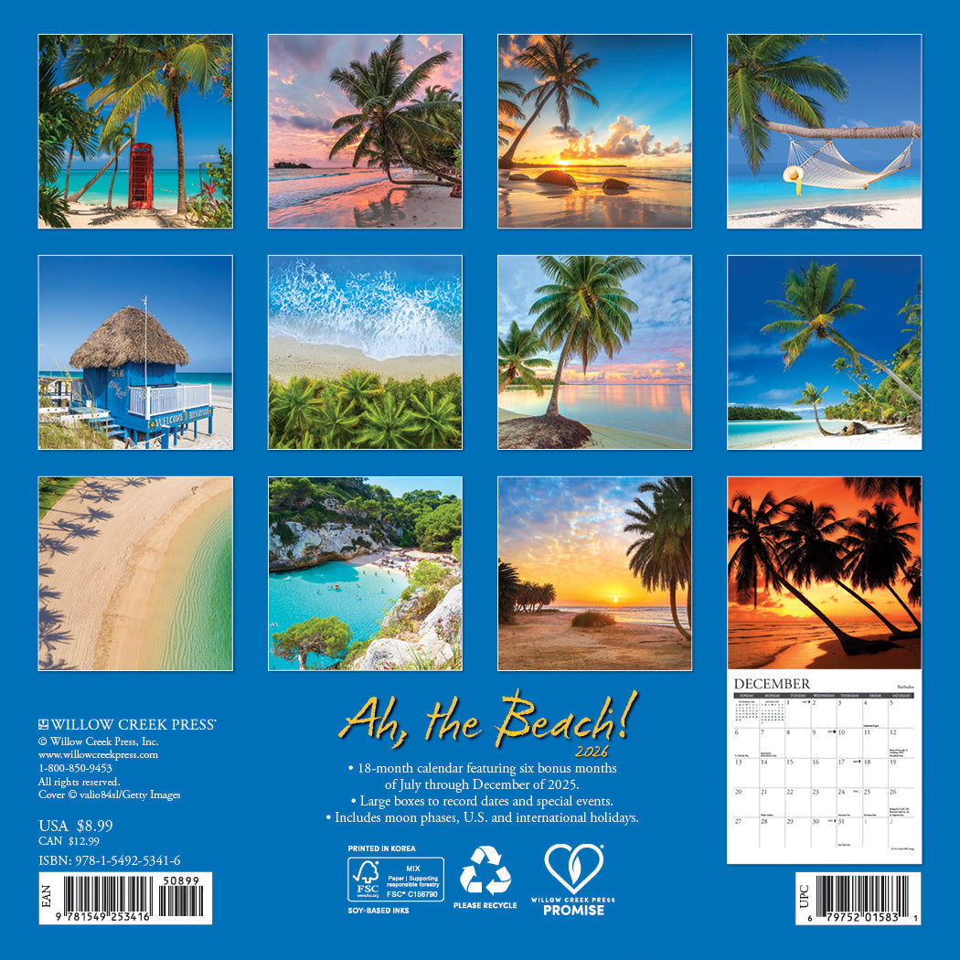 2026 Ah, the Beach! - Mini Wall Calendar
