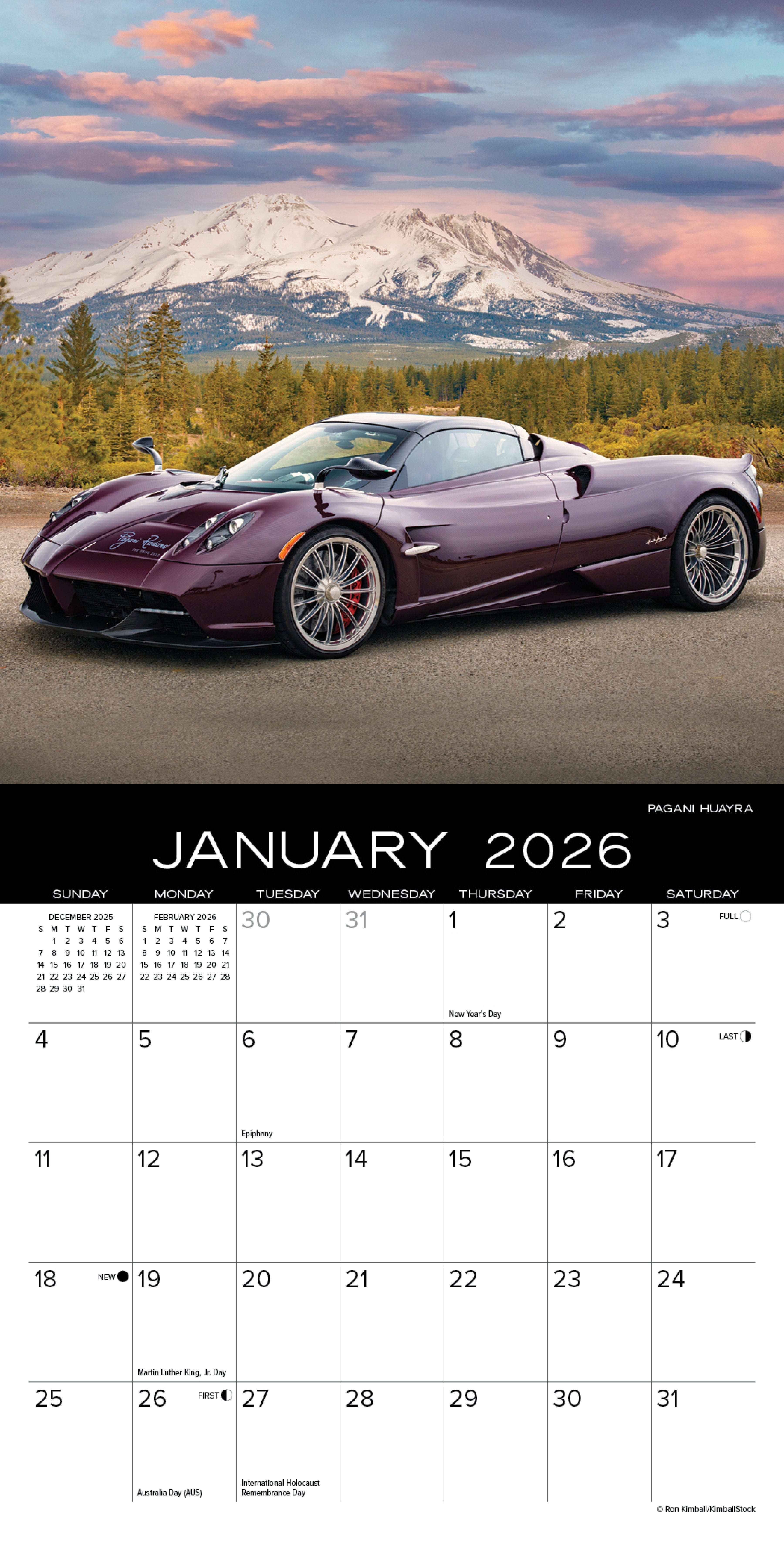 2026 Dream Cars - Mini Wall Calendar