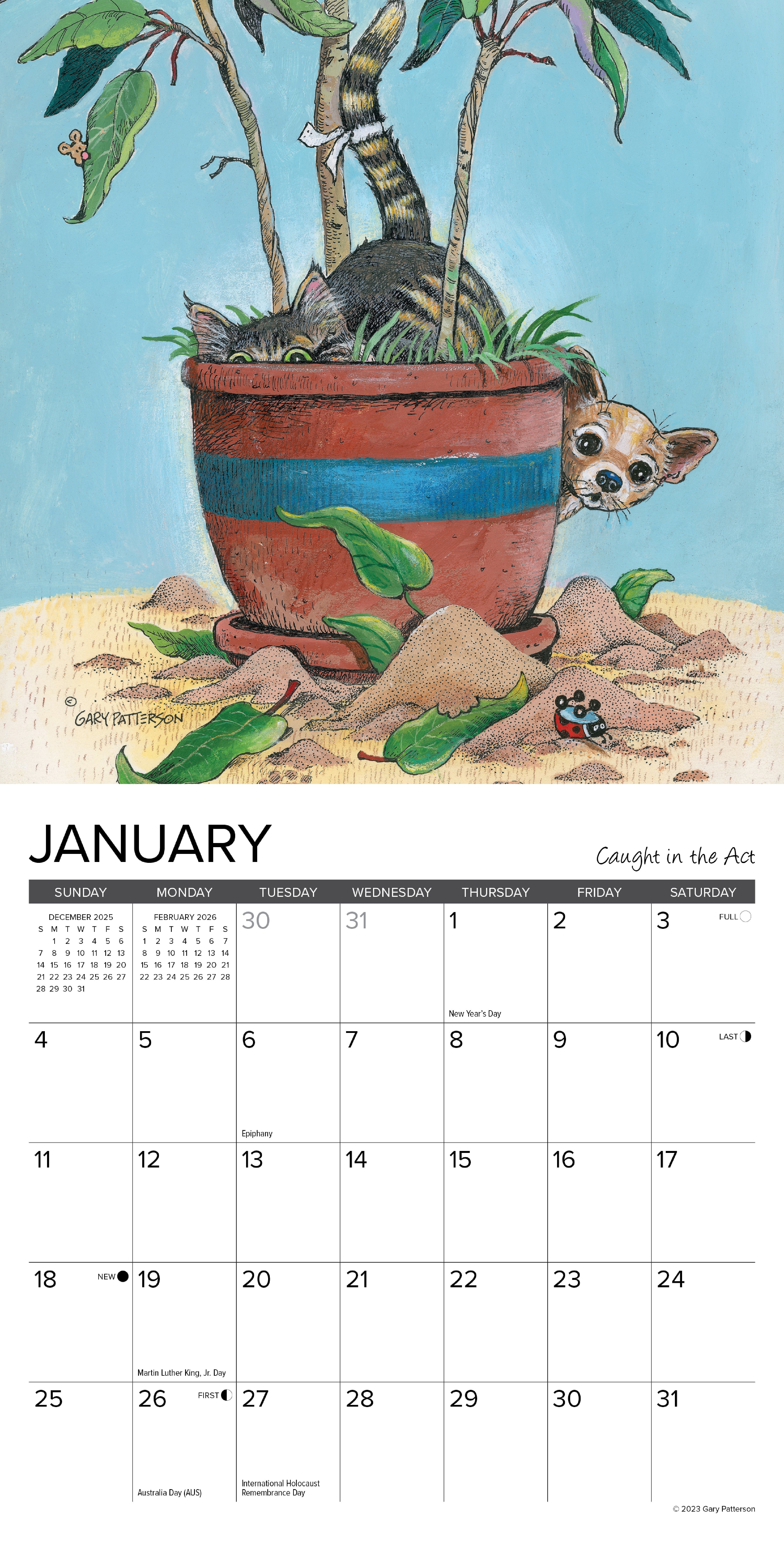 2026 Paws & Claws by Gary Patterson - Mini Wall Calendar