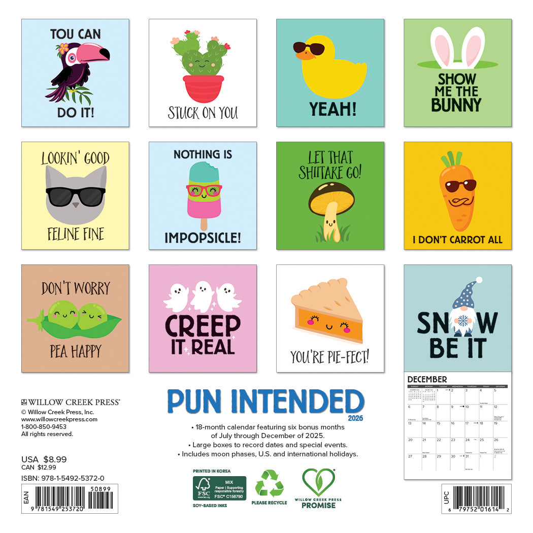 2026 Pun Intended - Mini Wall Calendar
