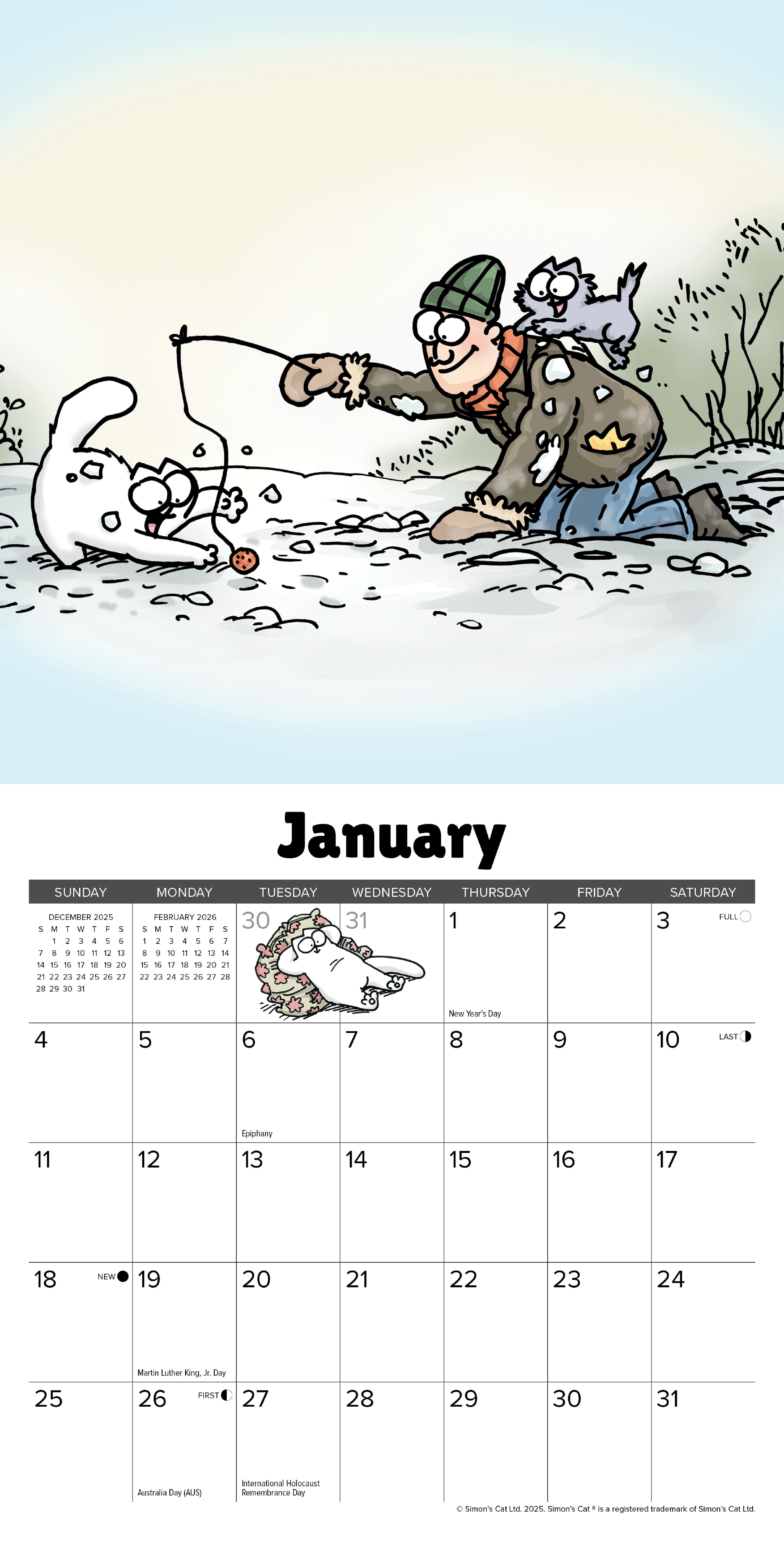 2026 Simon's Cat - Mini Wall Calendar